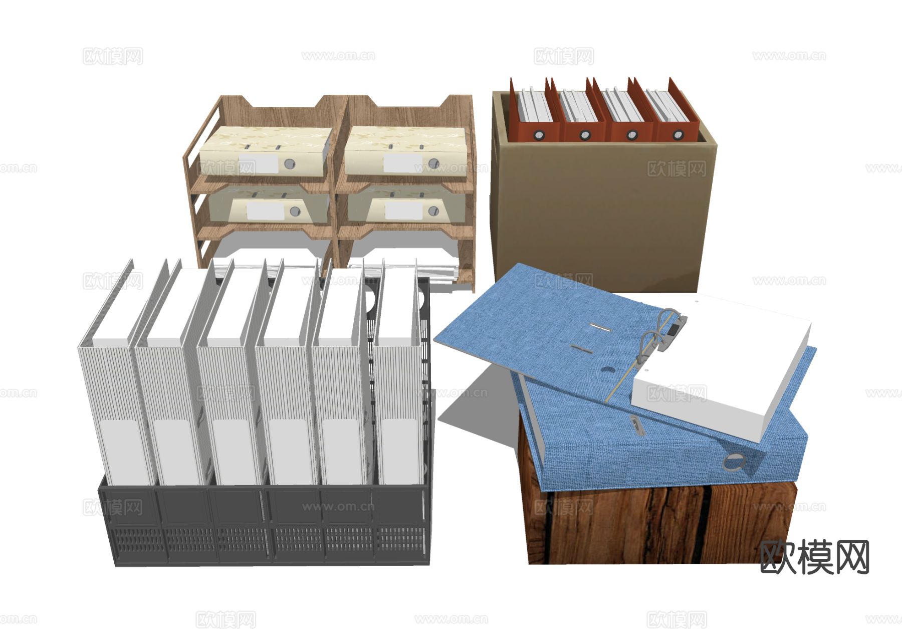 文件收纳夹 办公资料架su模型