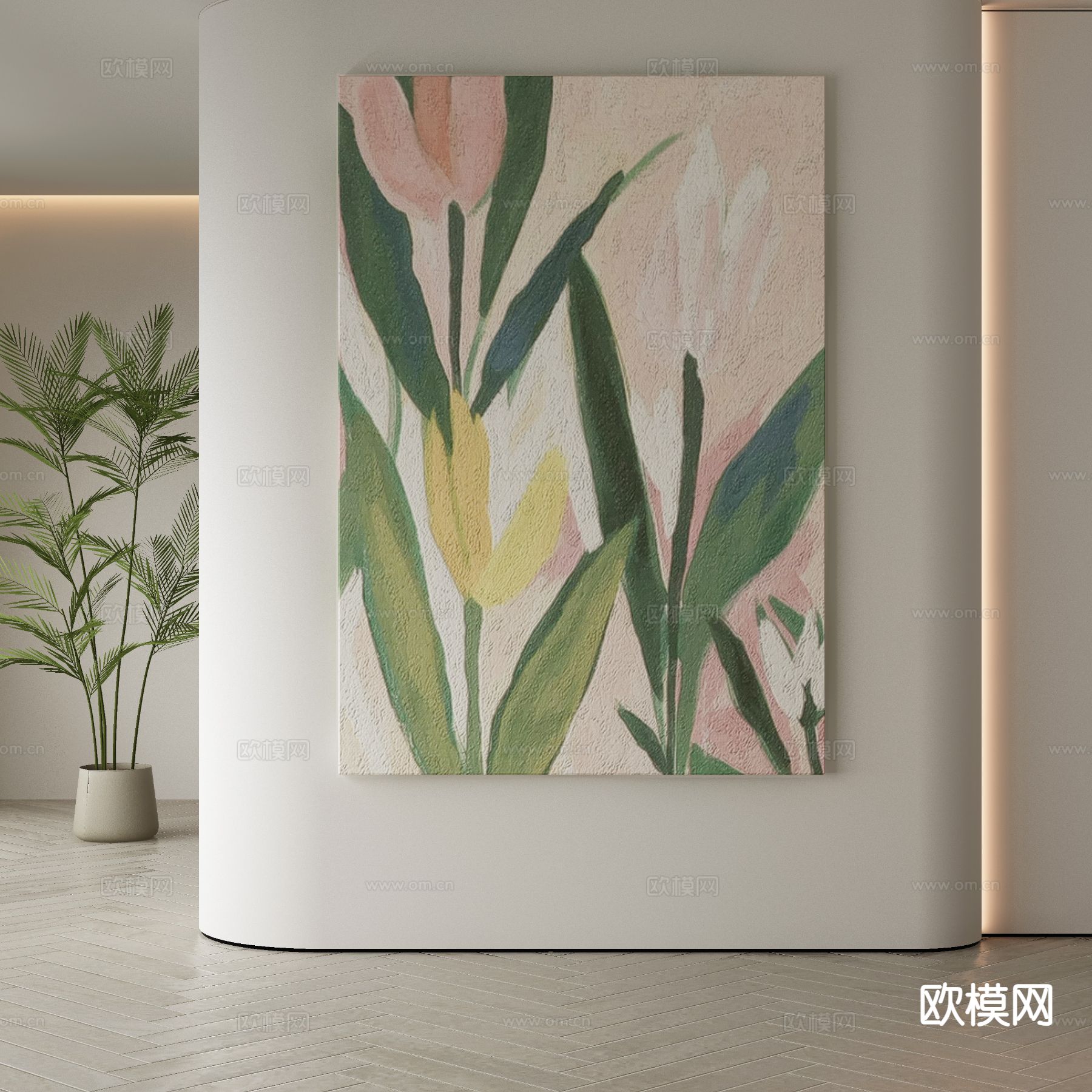 现代装饰画 油画3d模型