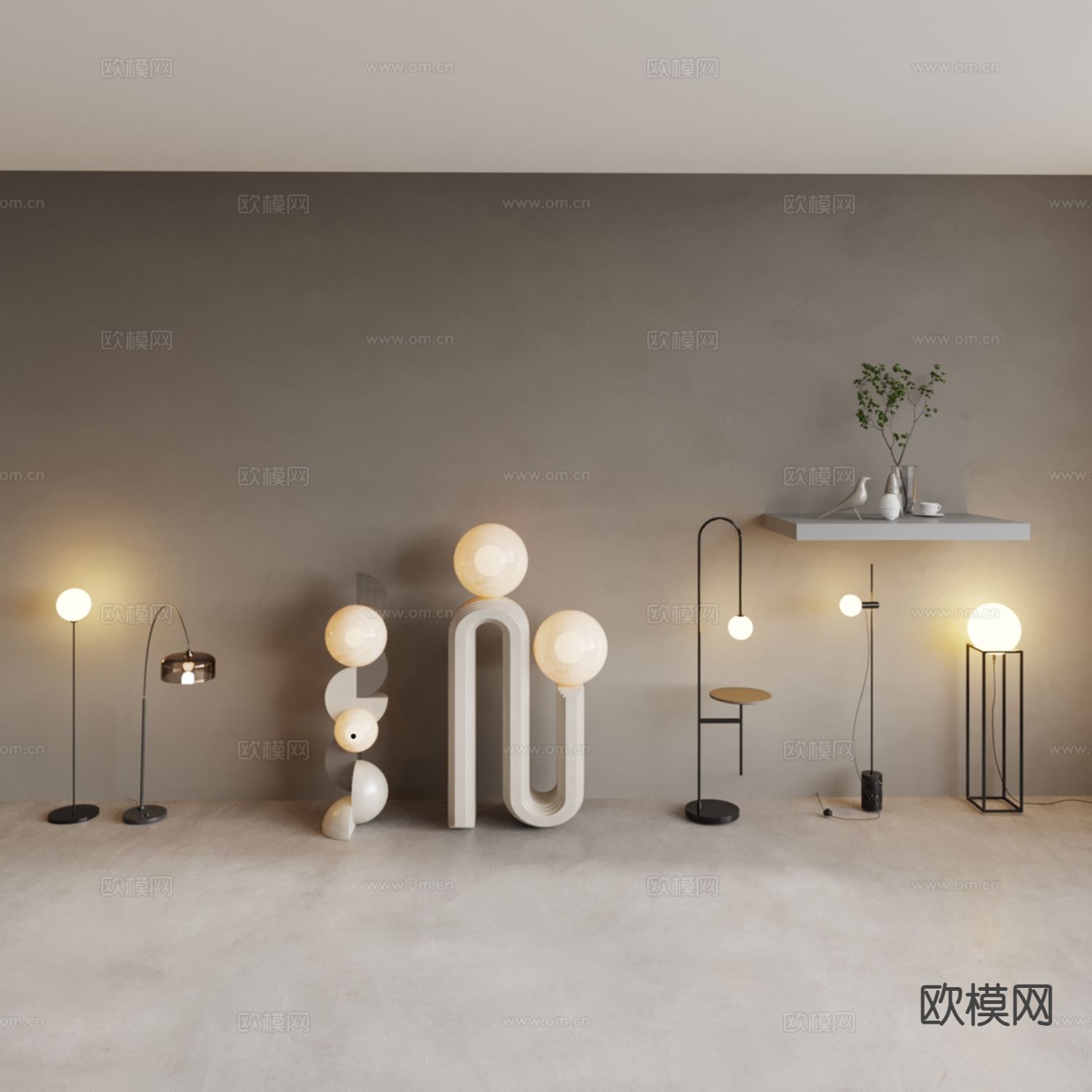 异形落地灯 创意落地灯免费3d模型下载