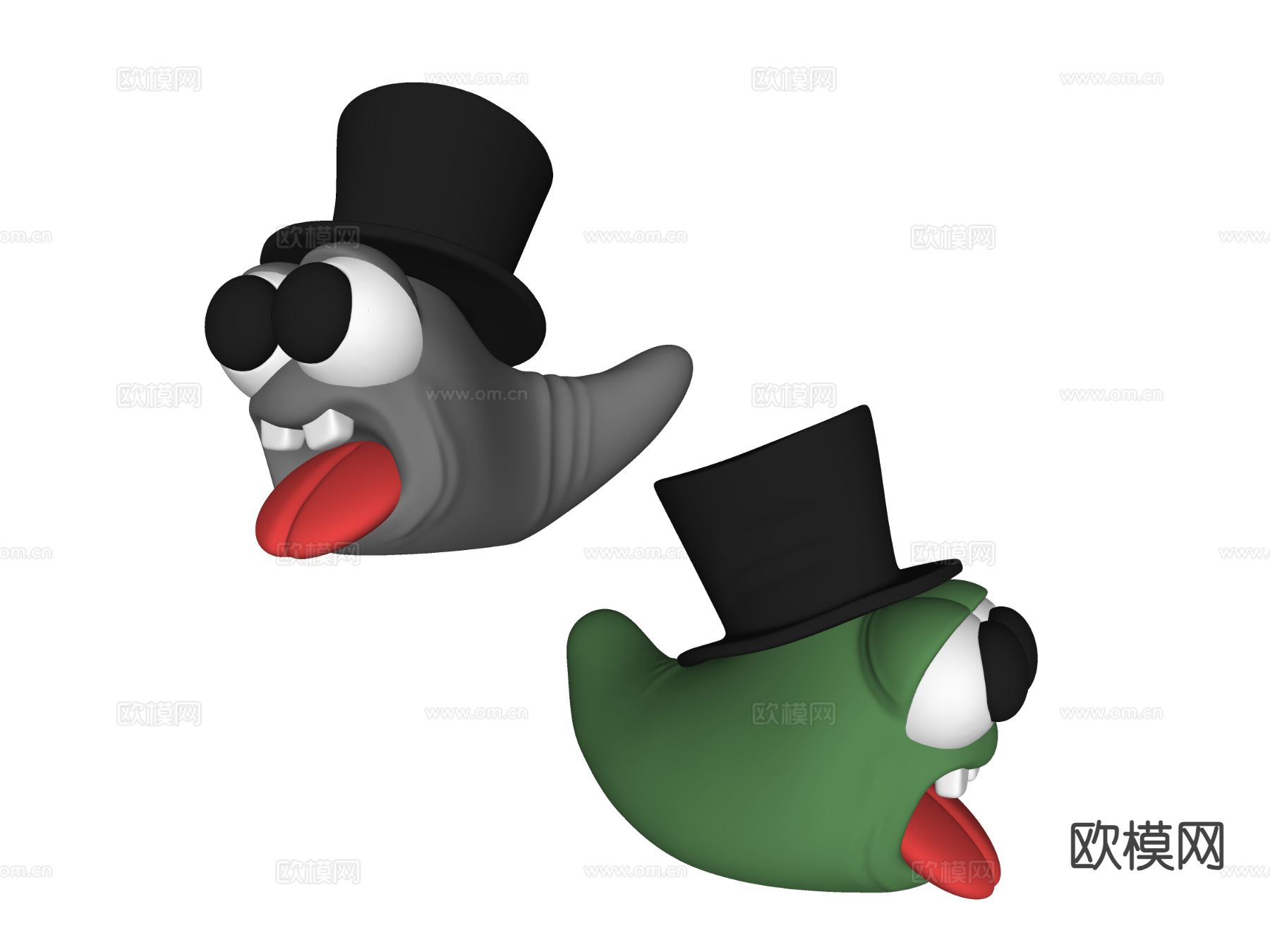 现代卡通潮玩 爆笑虫子摆件su模型下载