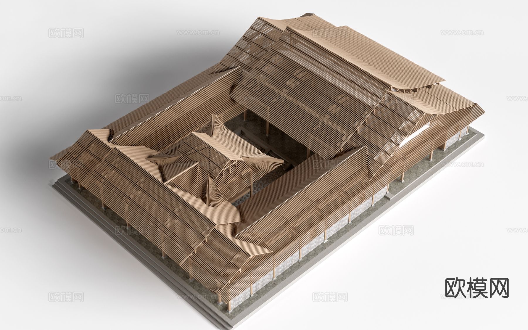 中式古建筑 寺庙 塔楼su模型