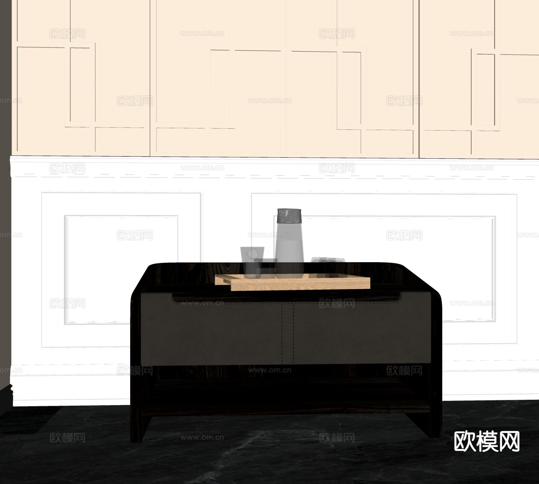 现代床头柜su模型