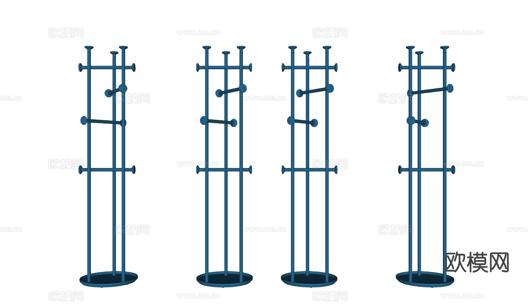 现代玄关落地衣架su模型