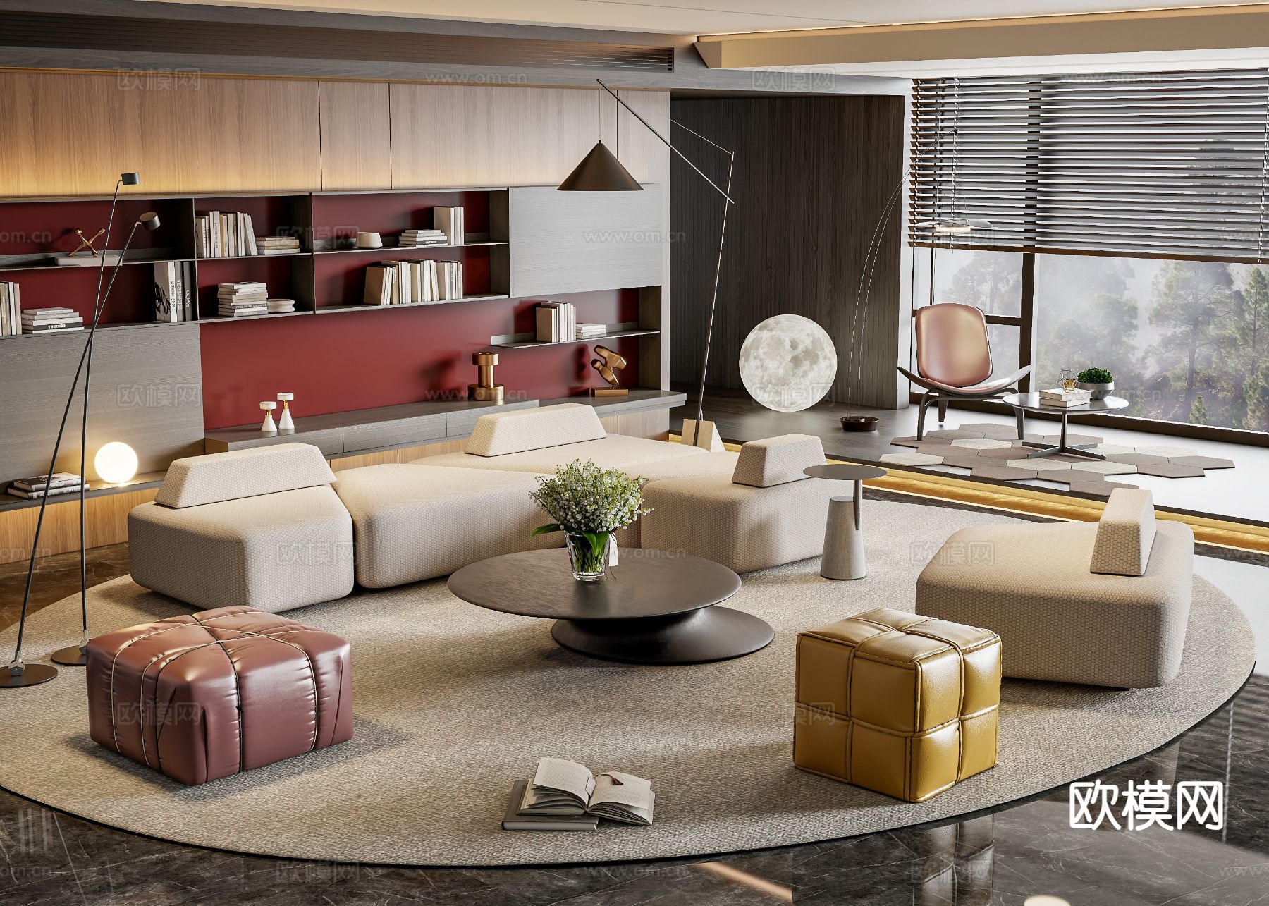 现代组合沙发3d模型下载