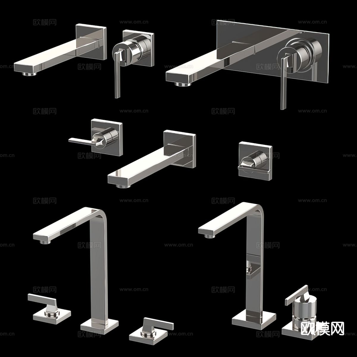 简约不锈钢水龙头3d模型