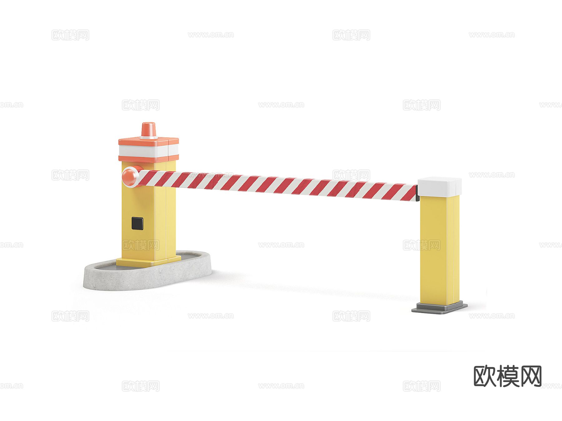 道闸栏杆 小区门禁 起落杆 闸机3d模型下载