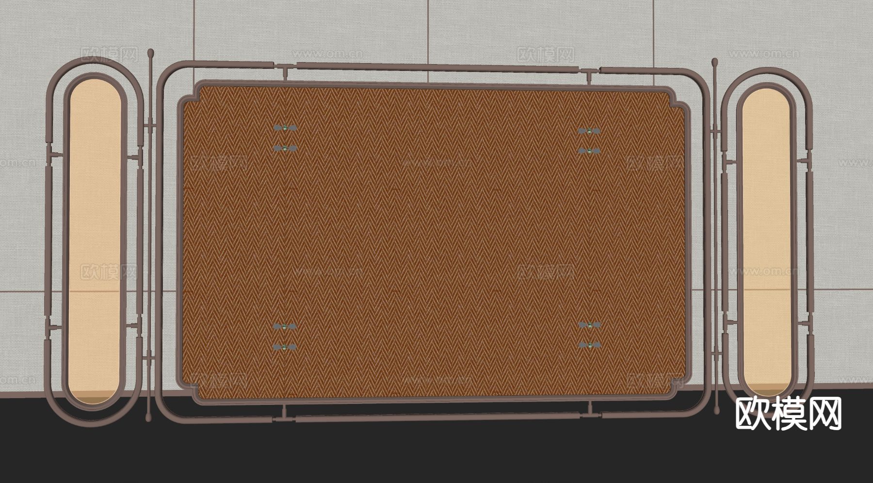 米洛提屏风 隔断su模型