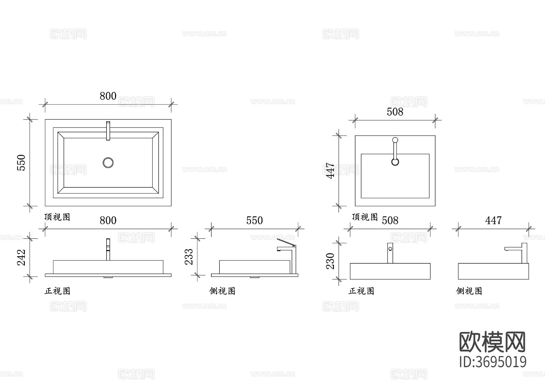 方形水槽设计cad大样图