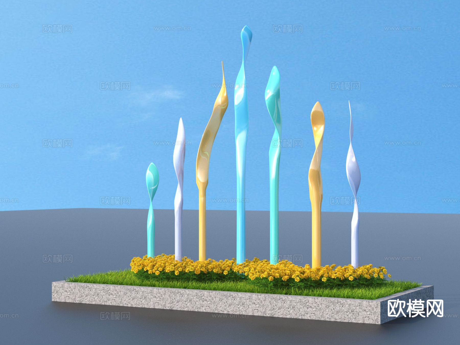 花池景观小品3d模型