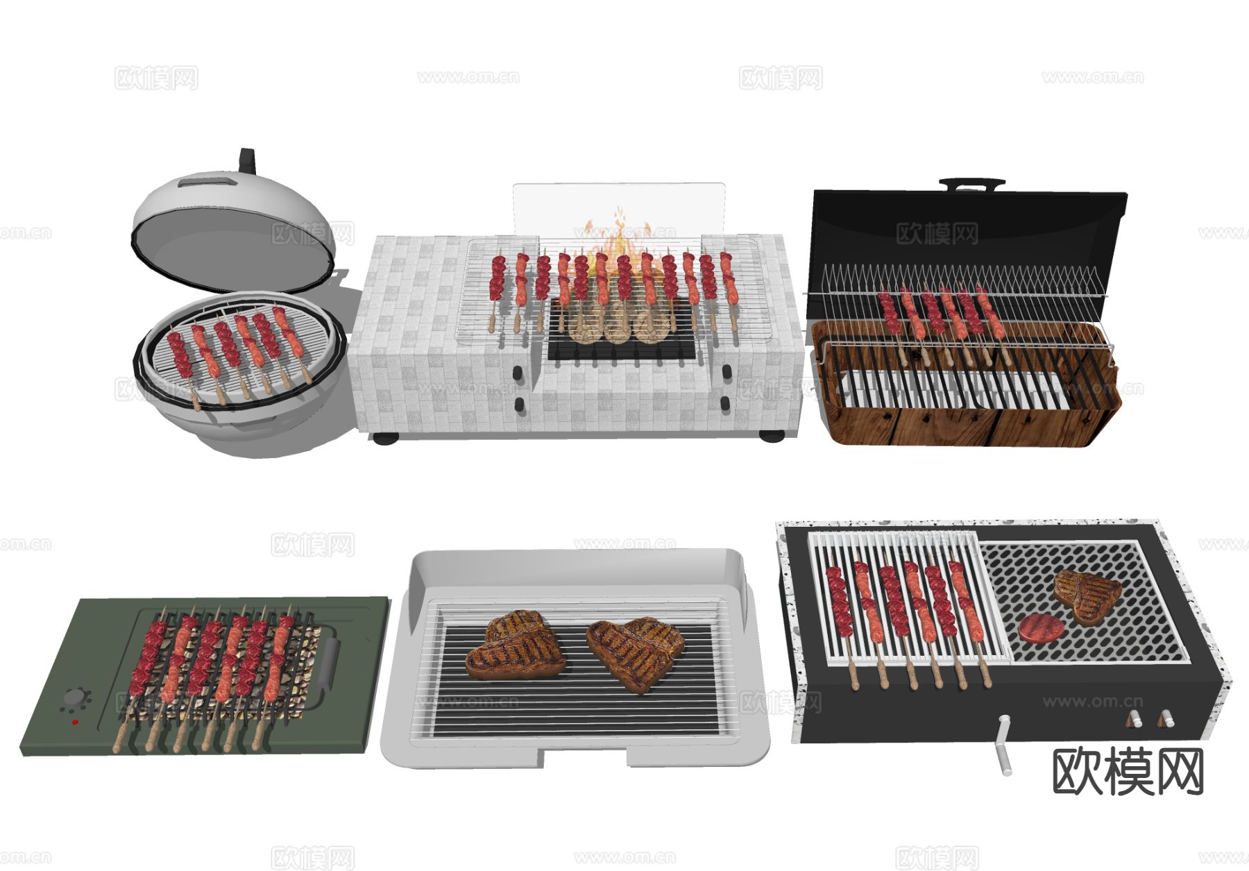 露营烧烤架 便携式烤炉su模型