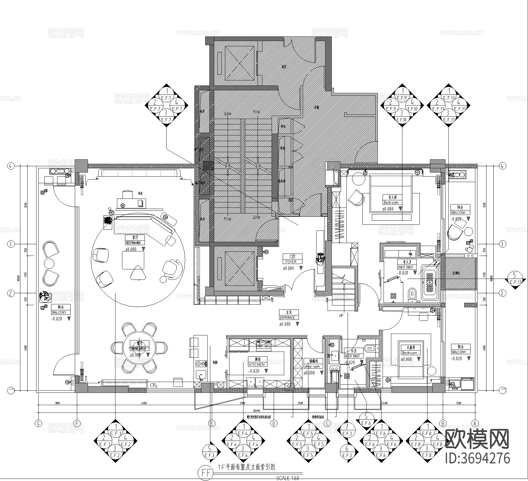 宁波钓鱼台样板间全套CAD施工图