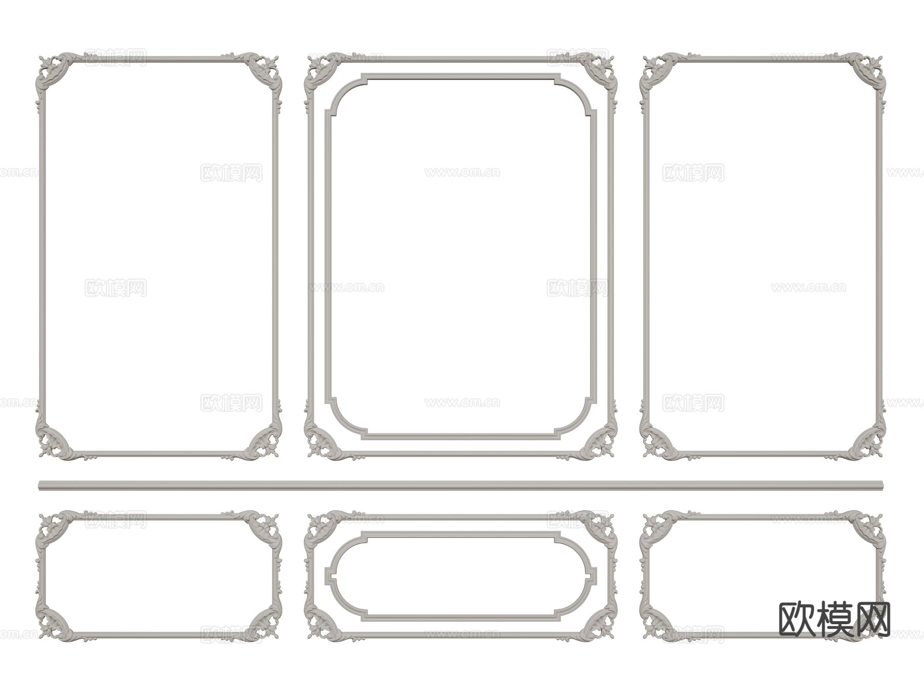 欧式线条  雕花线条 石膏线3d模型