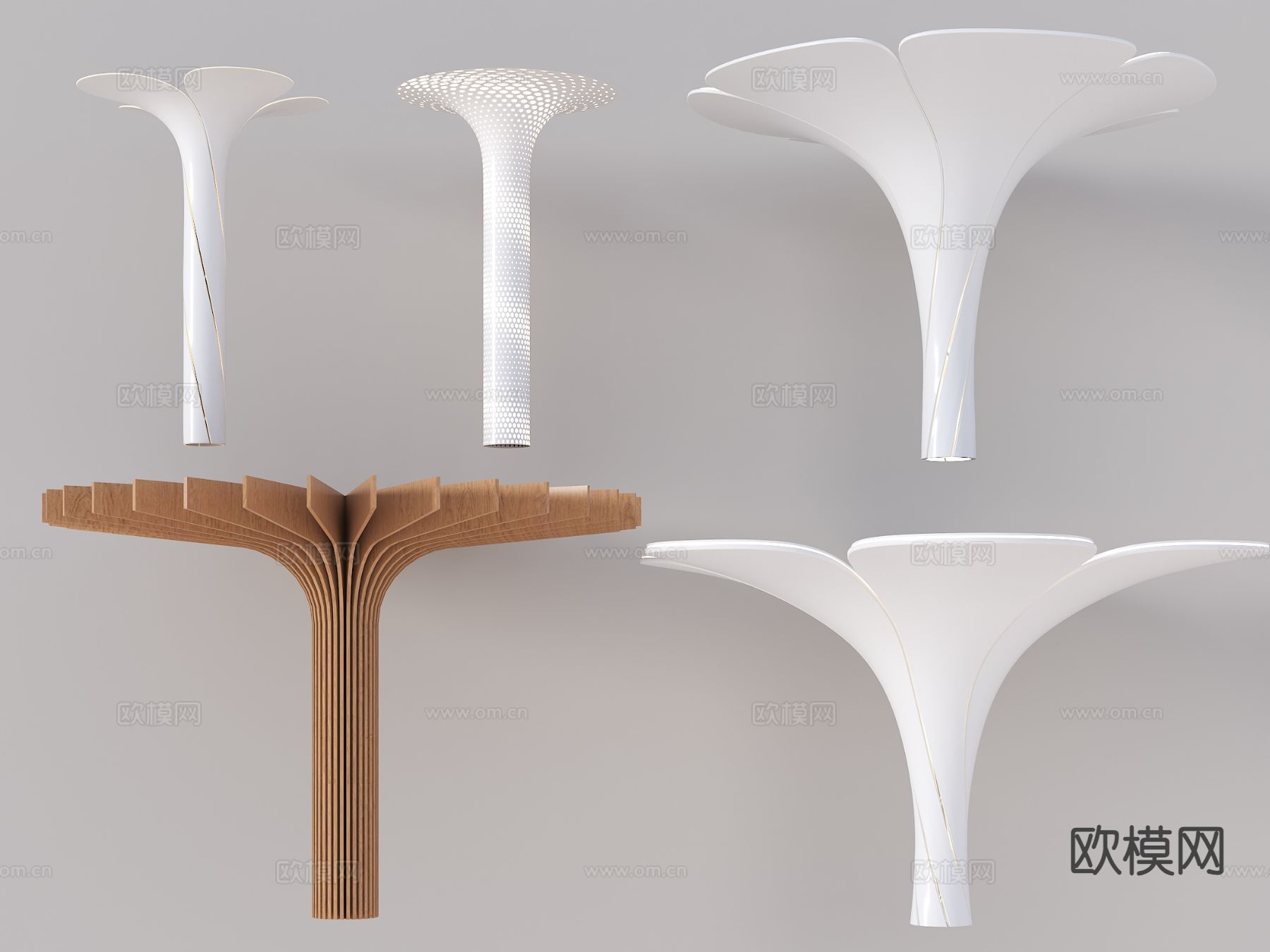 现代室内柱子 异形柱 格栅柱 圆柱3d模型下载