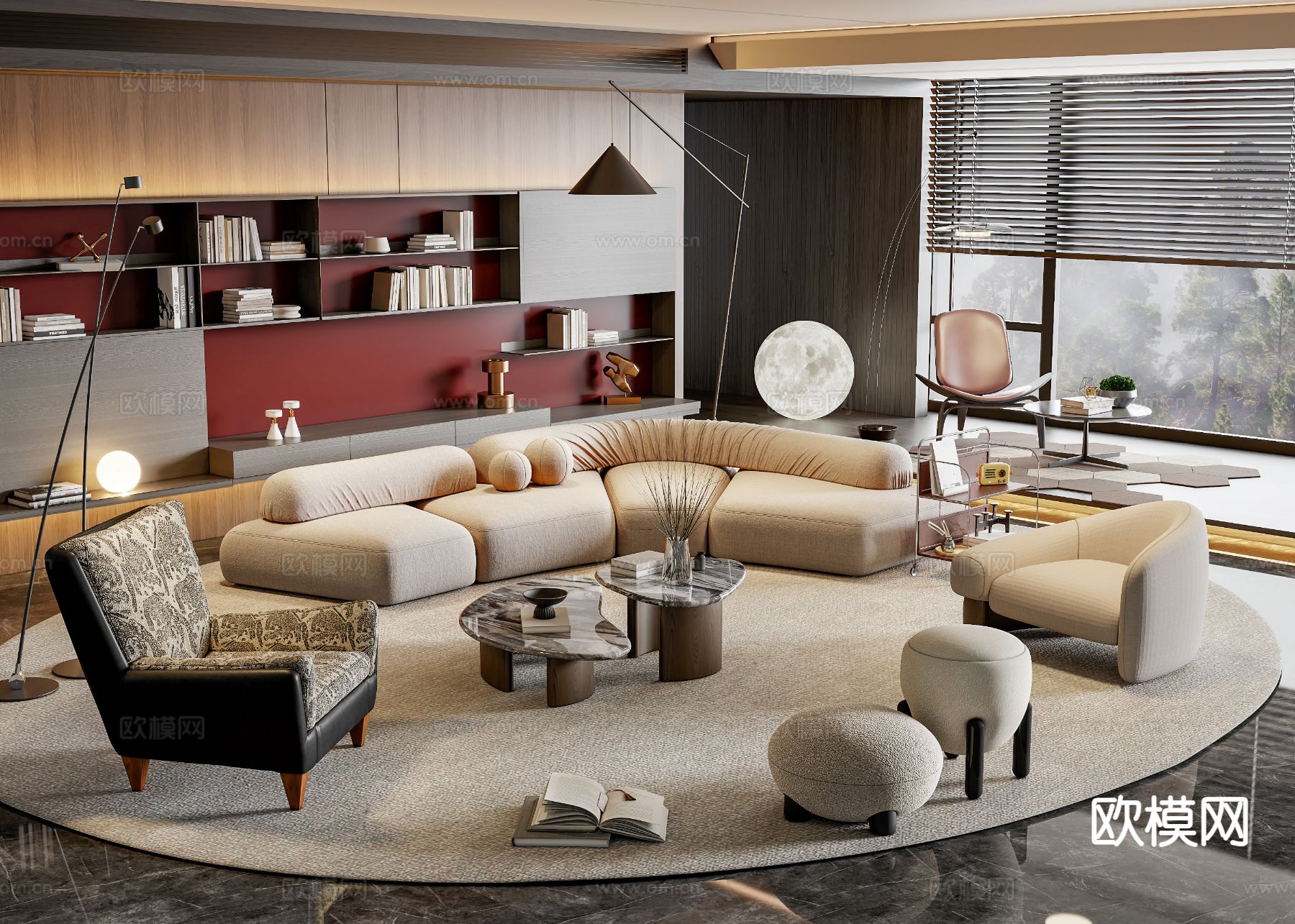 现代组合沙发3d模型下载