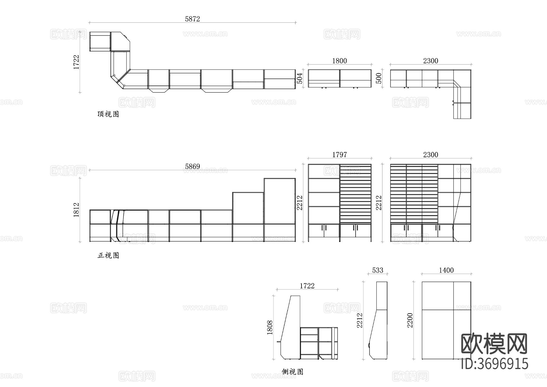 工厂车间设备三视图下载