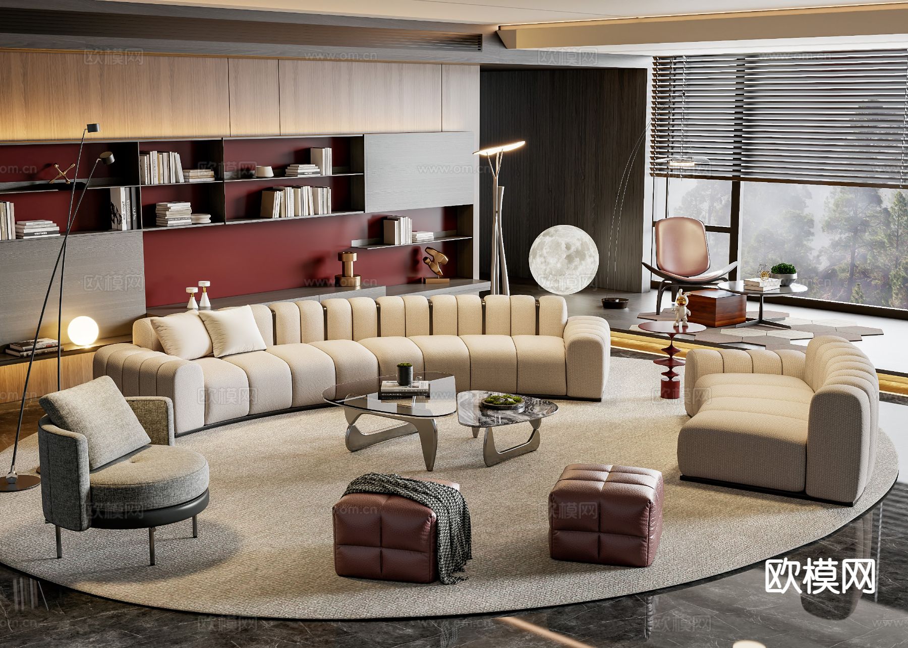 现代组合沙发3d模型下载