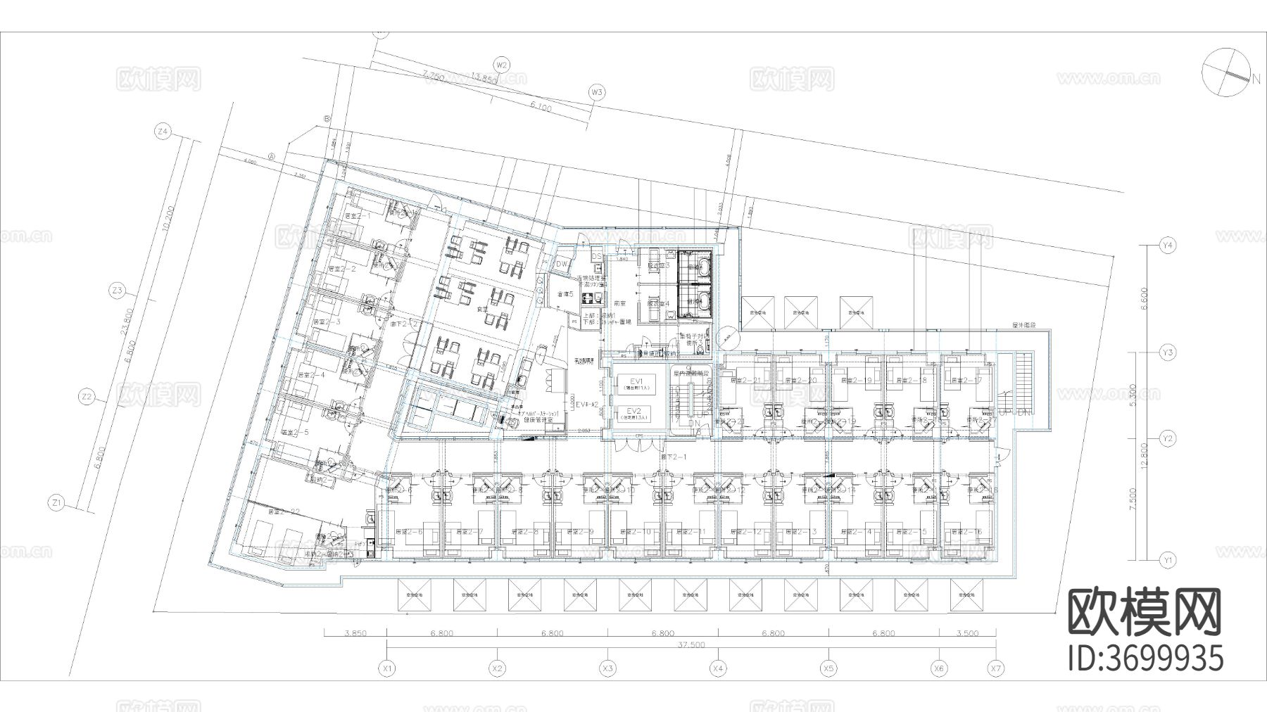 学校食堂 大食堂 大堂cad施工图下载（渲染图1）