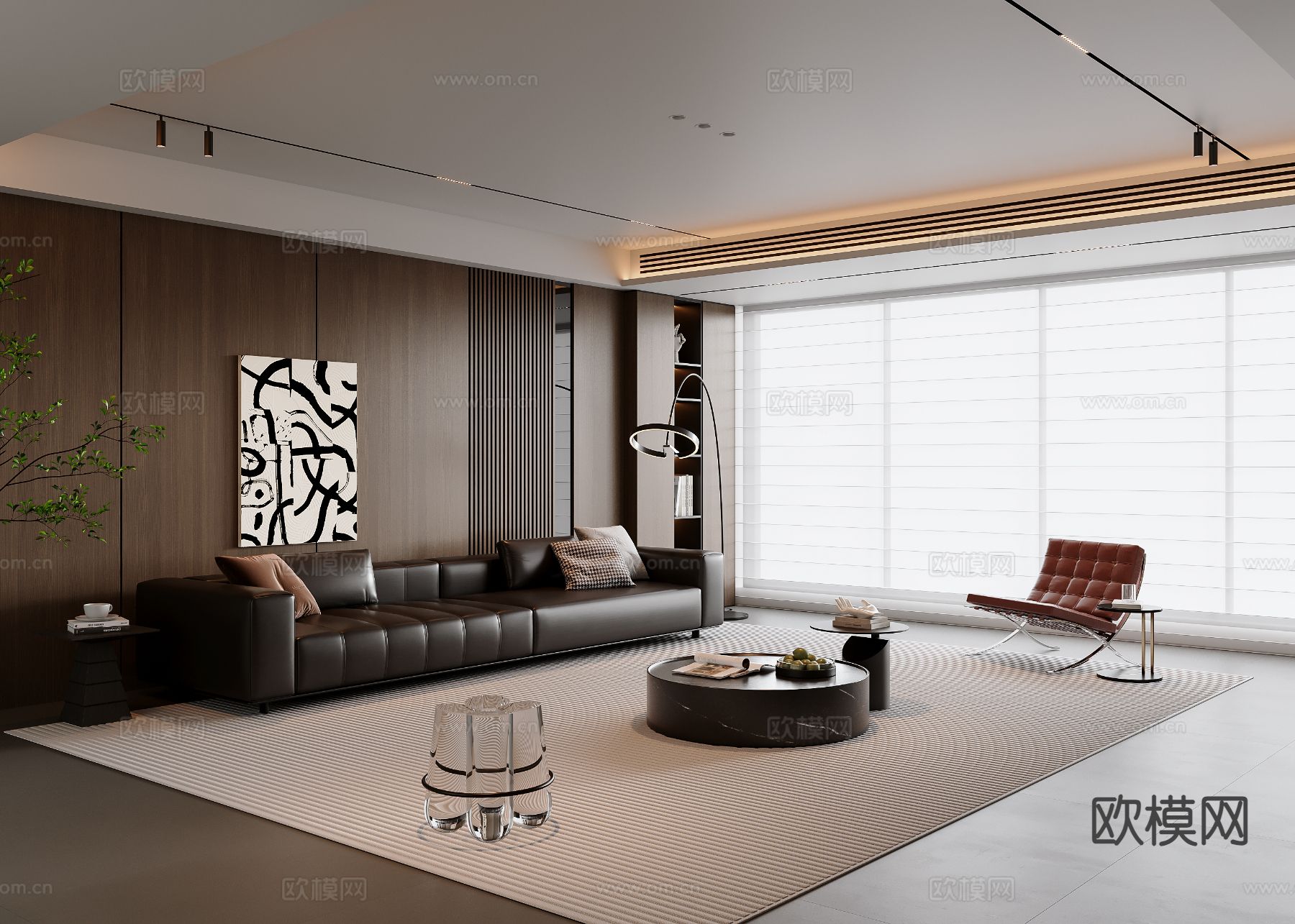 意式客厅3d模型下载