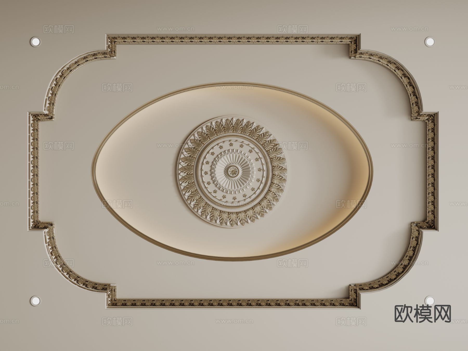 法式天花吊顶 大厅吊顶 走廊吊顶3d模型