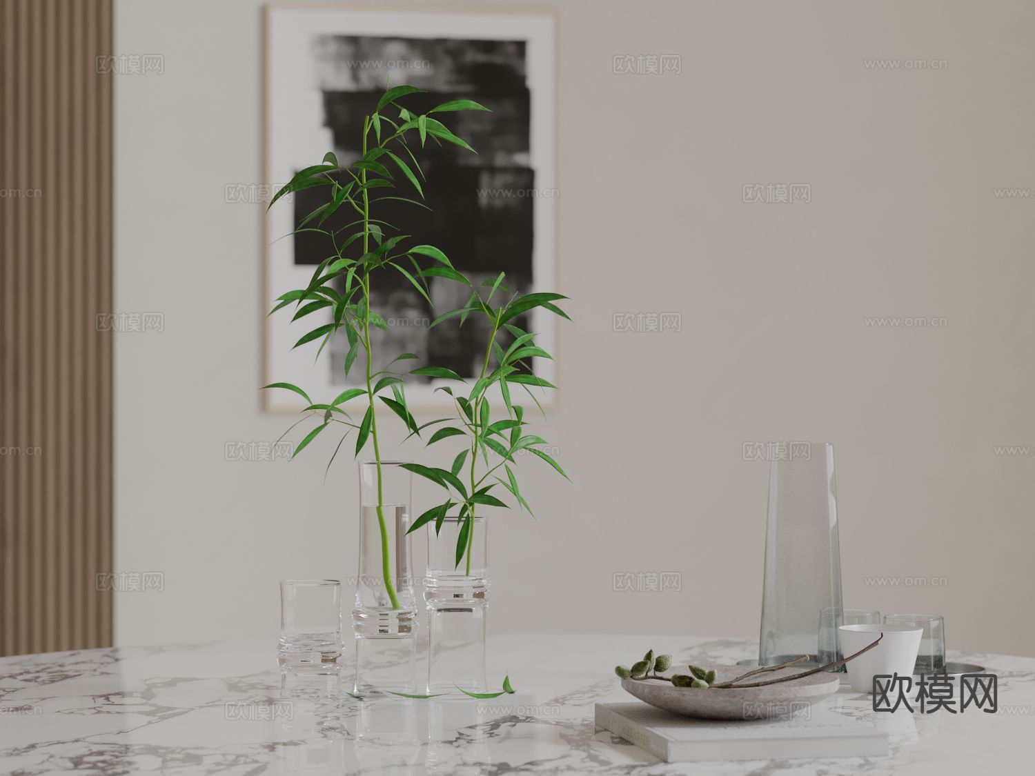 水生植物 水培绿植su模型