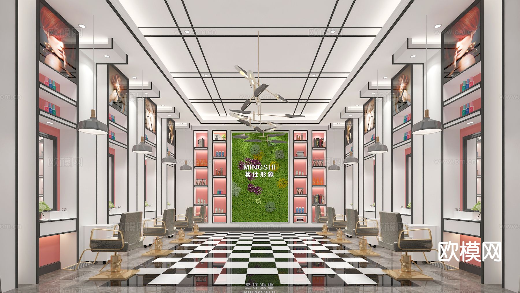 现代理发店免费3d模型