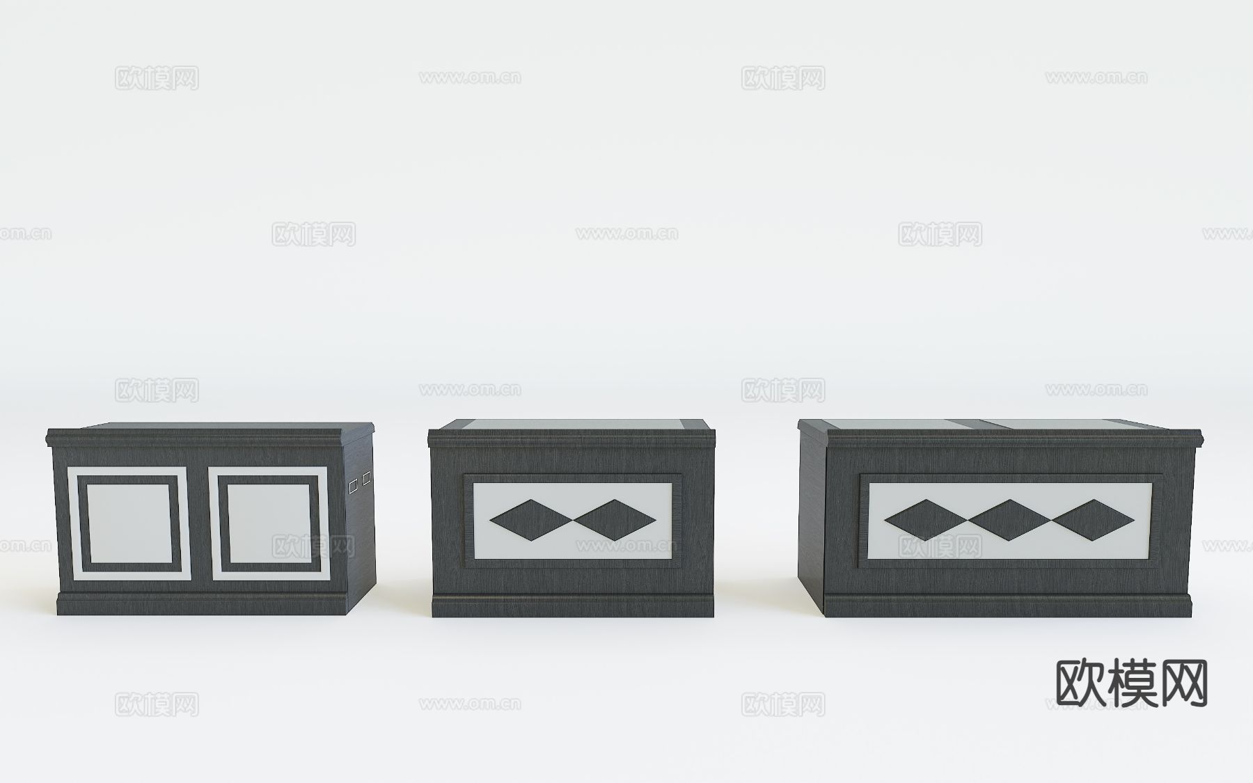 现代会议桌 会议台 条桌3d模型下载（渲染图2）