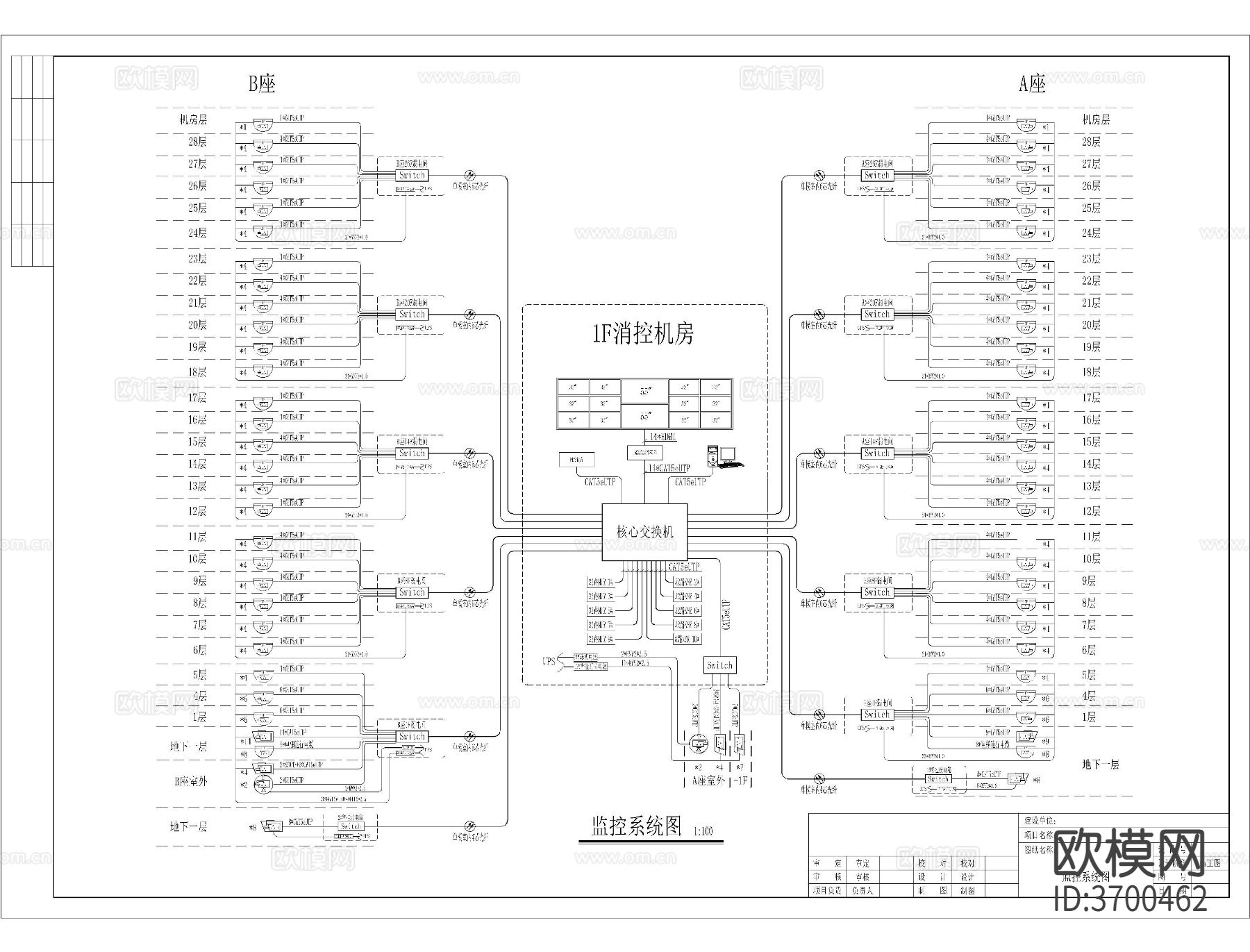 监控系统cad施工图