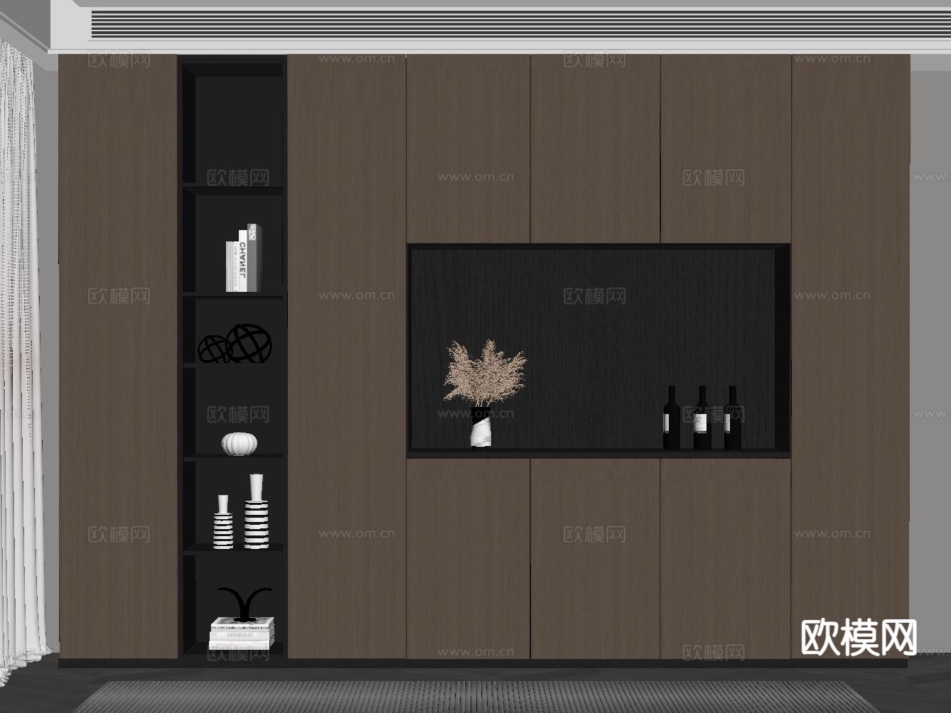 意式极简酒柜su模型