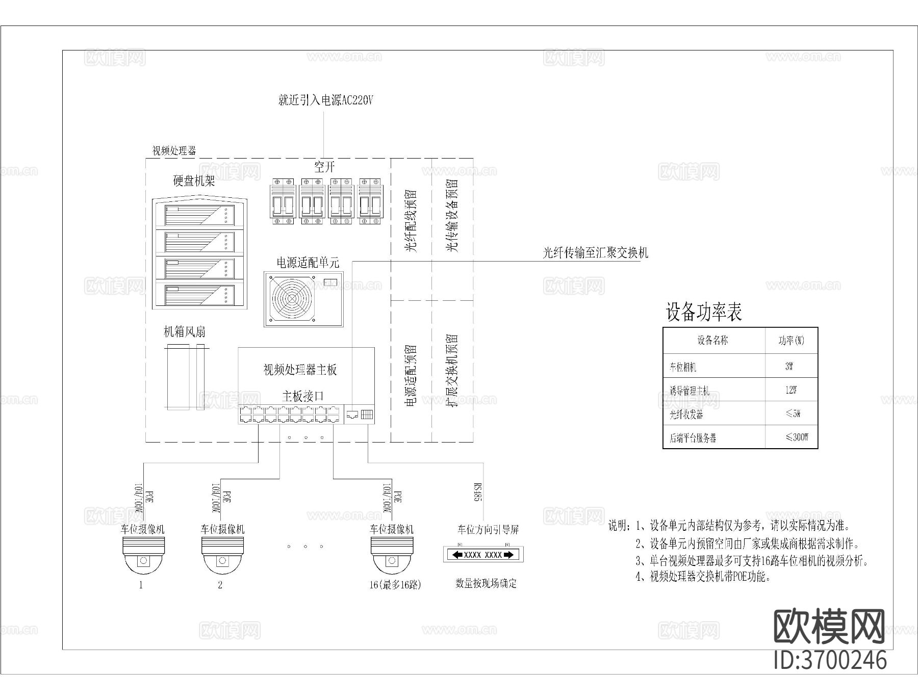 视频车位引导系统cad施工图