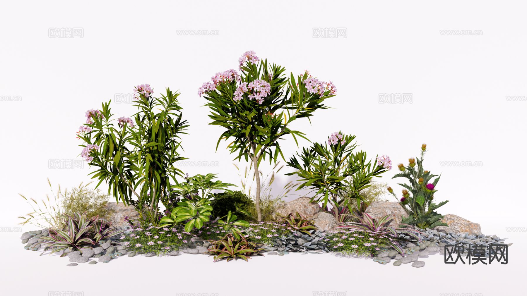 植物造景 植物堆su模型