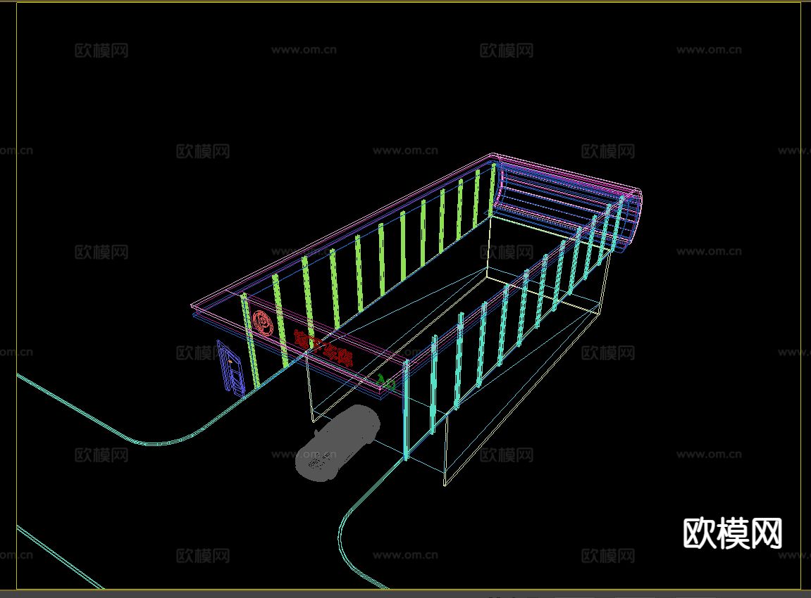 地下车库 停车场出入口3d模型下载（渲染图2）