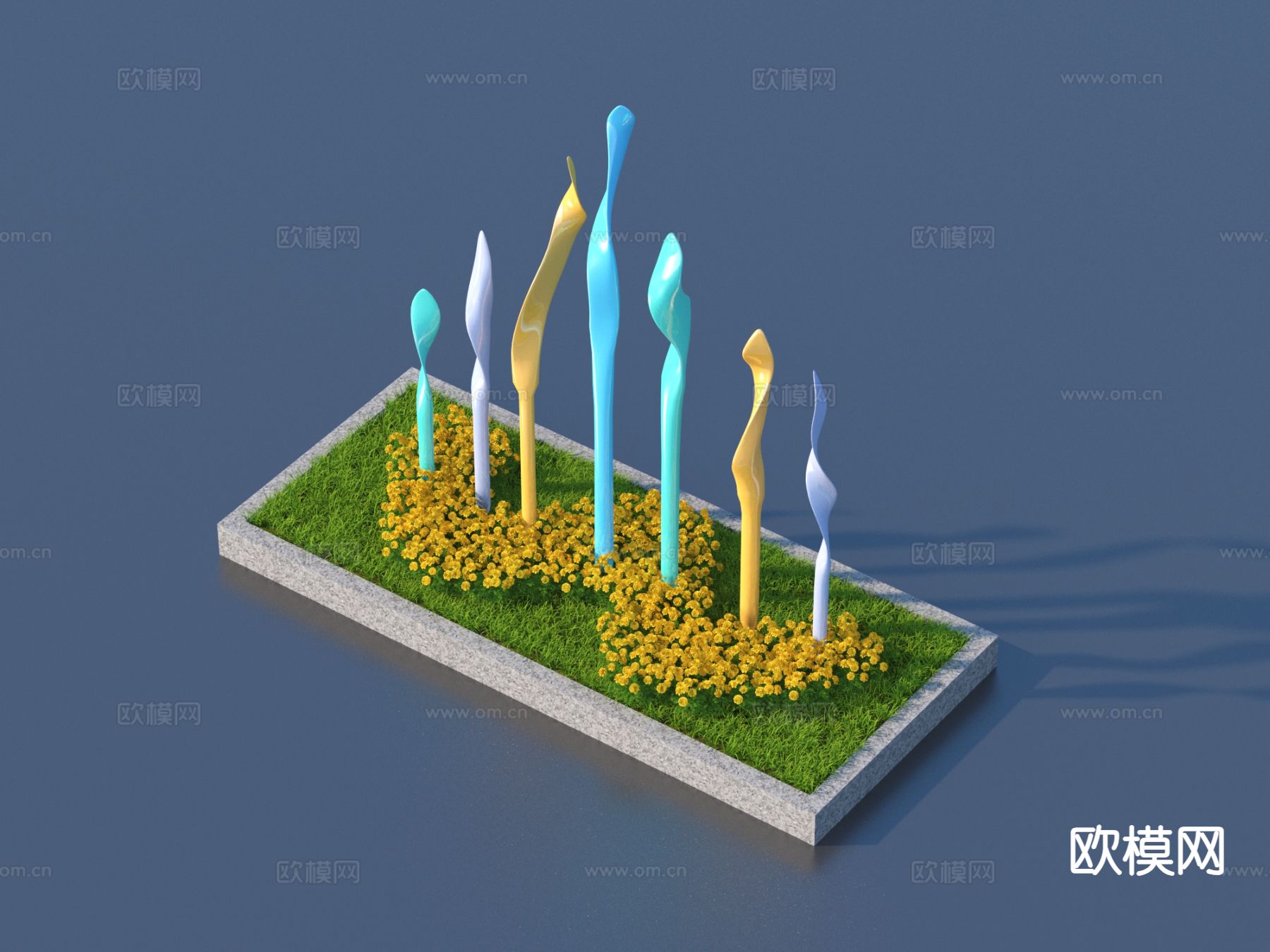 花池景观小品3d模型