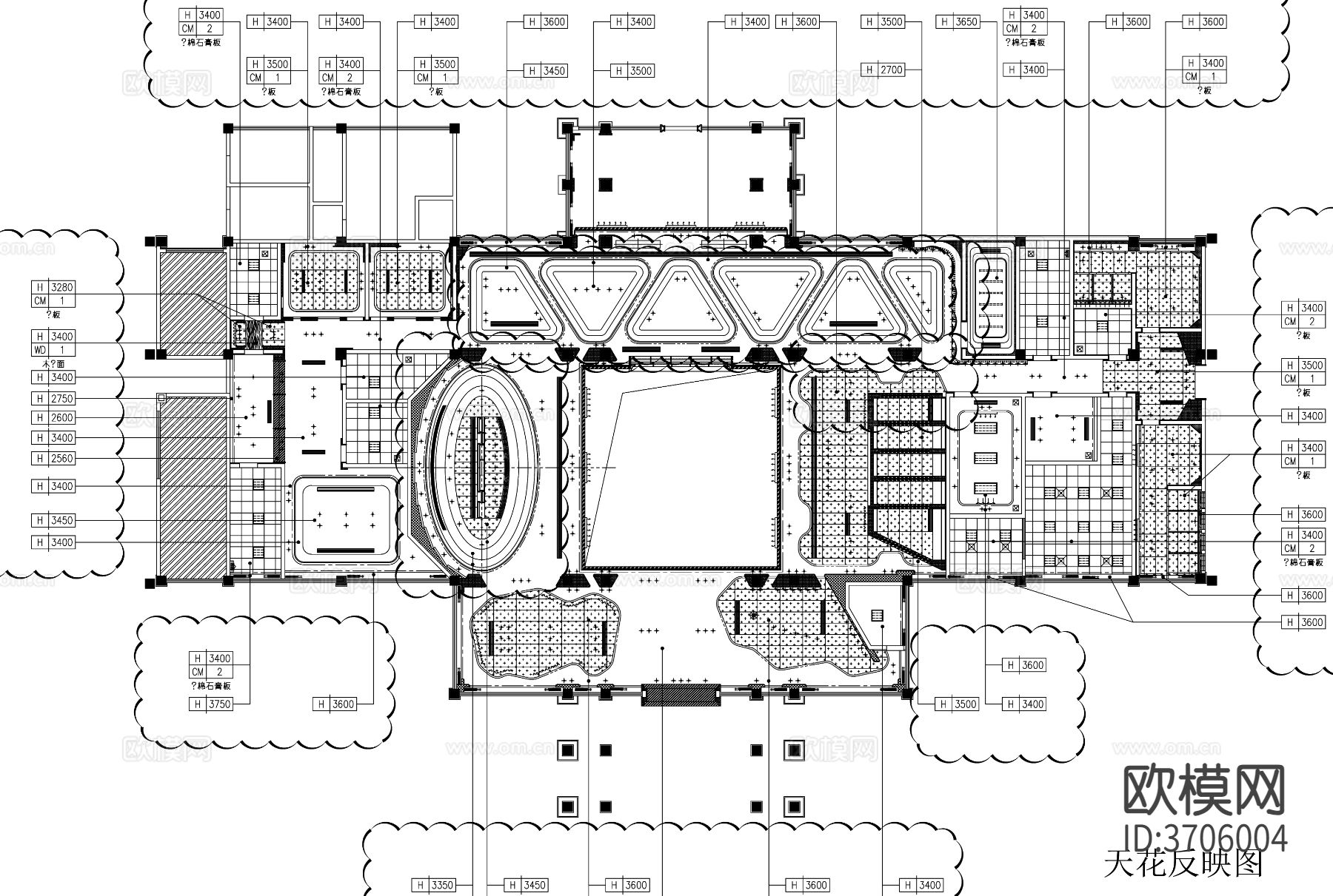 办公室cad平面图下载（渲染图2）