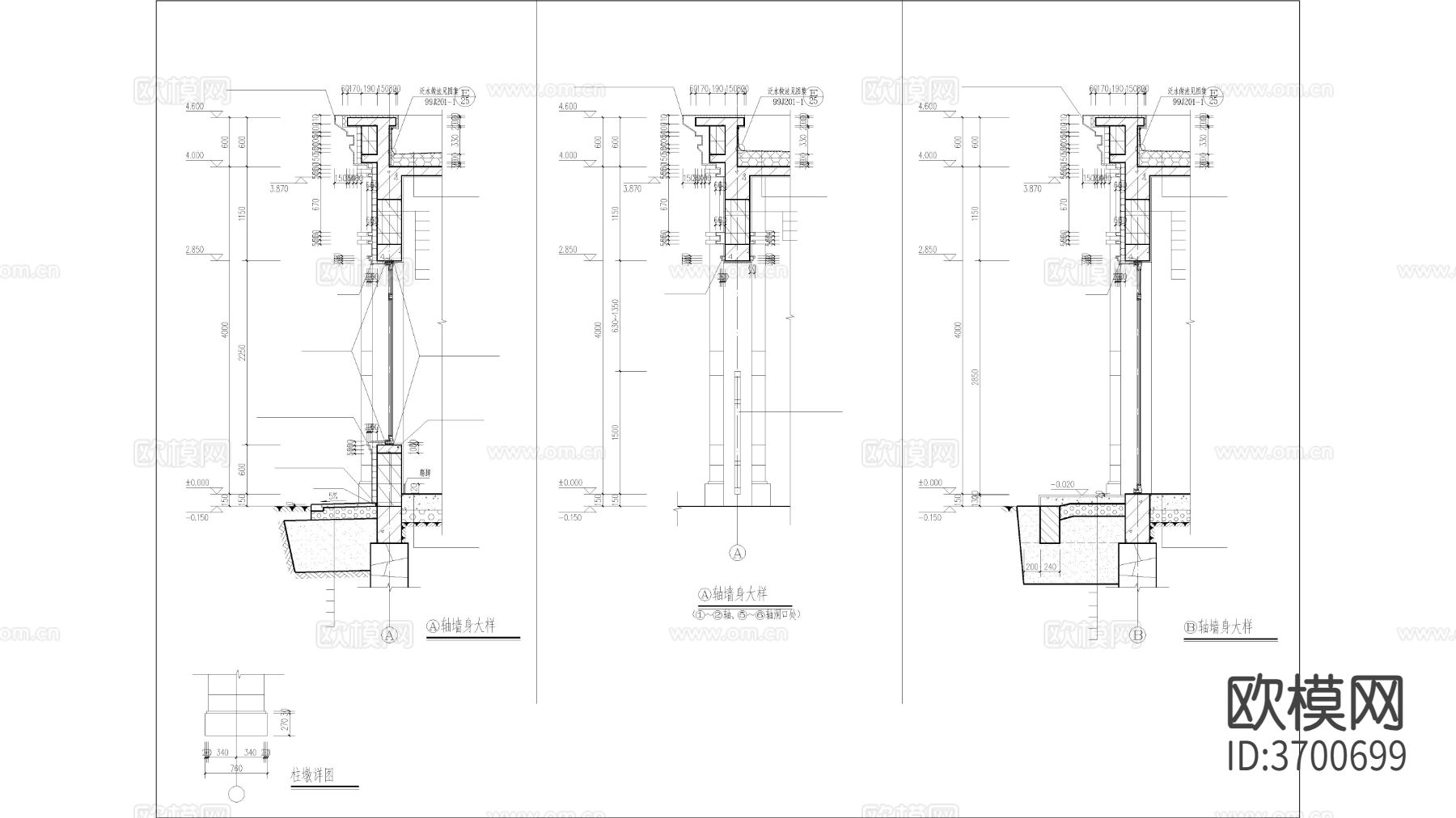 门卫建筑cad施工图