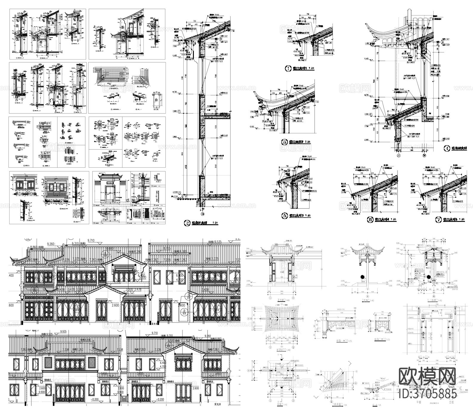 中式古建cad图库