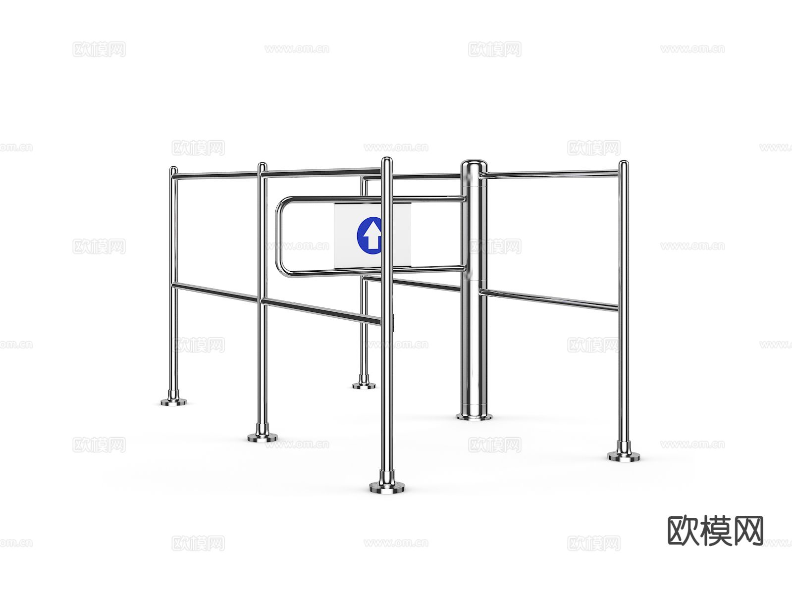 超市不锈钢通道 护栏 隔离栏杆3d模型