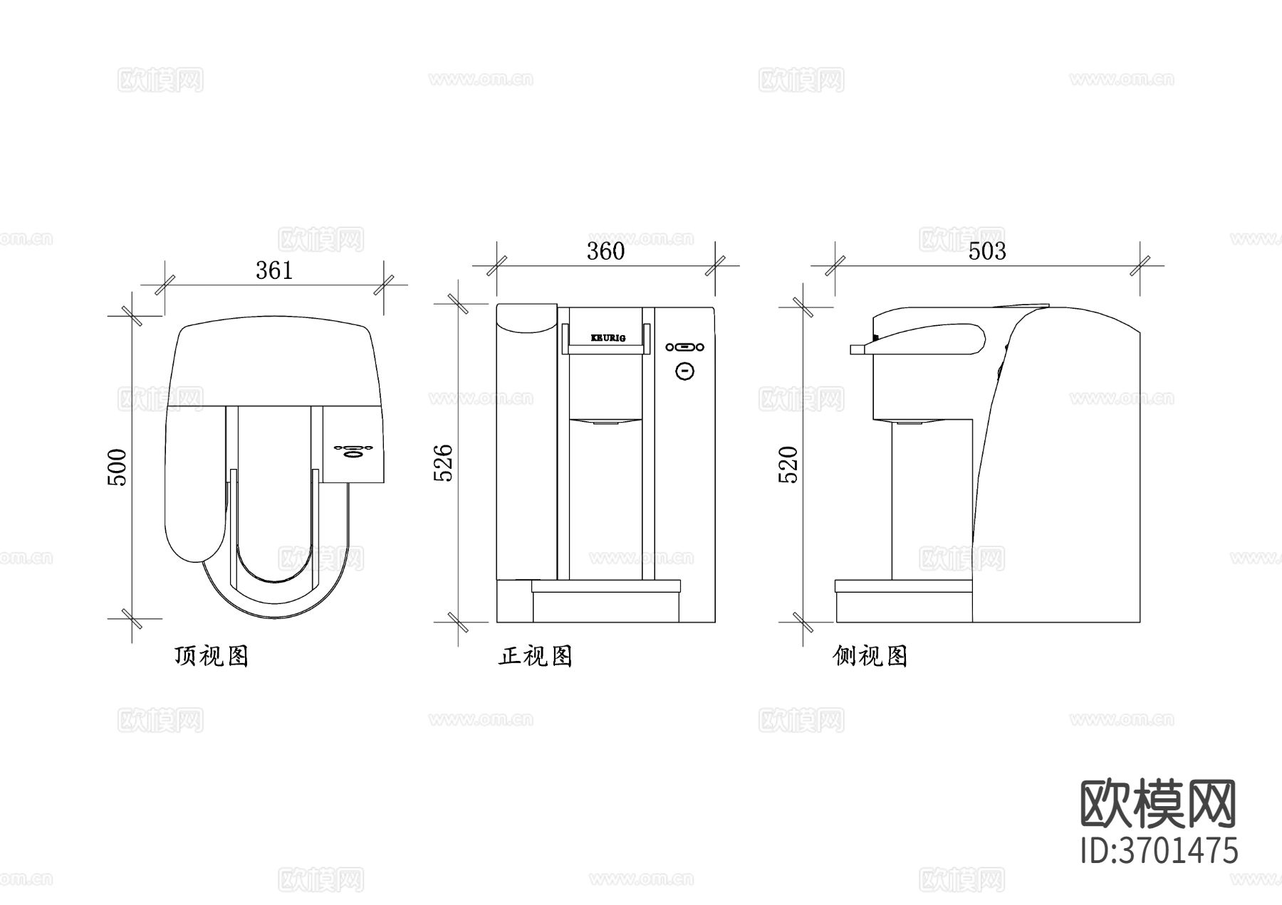 咖啡机设计 咖啡机结构 咖啡机材质 咖啡机操作 咖啡机维护cad大样图