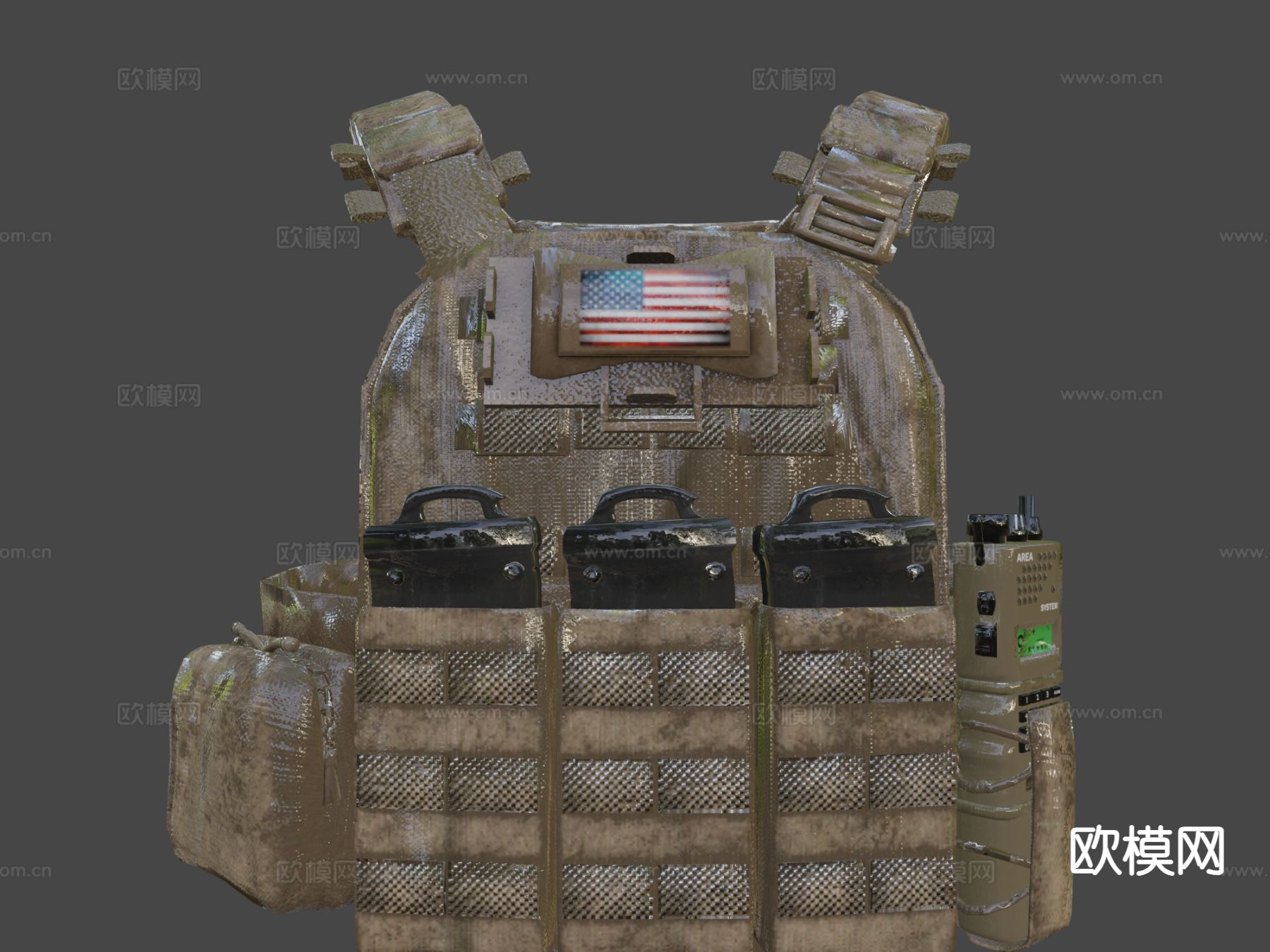 反恐甲 防弹背心su模型下载（渲染图7）