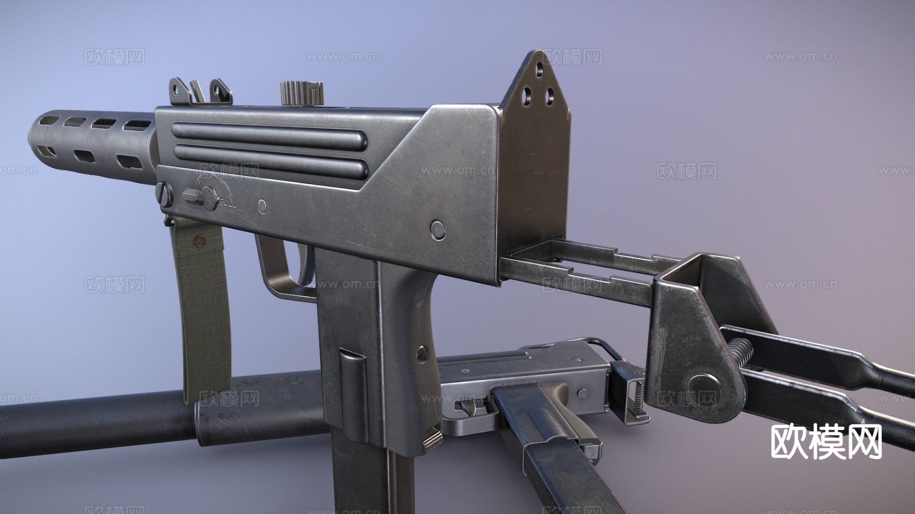 MAC-10冲锋枪su模型下载（渲染图2）