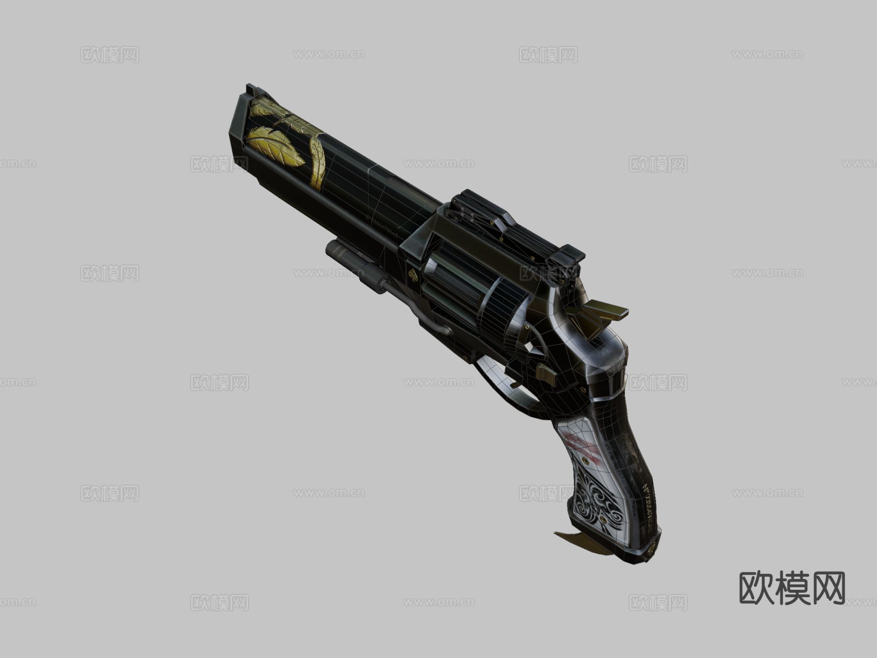 鹰嘴炮手枪 枪支 枪械su模型下载（渲染图1）