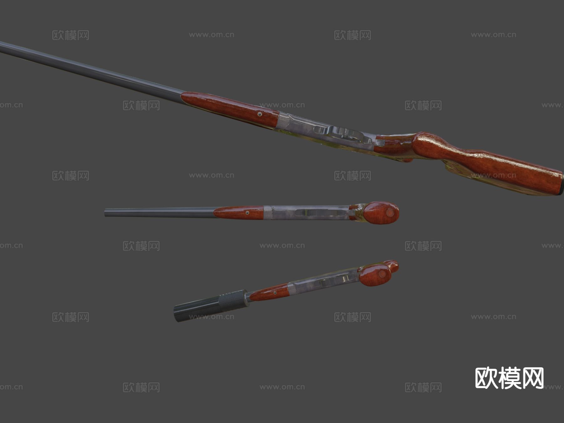 哈灵顿 理查德森 手枪 枪支 枪械su模型下载（渲染图5）