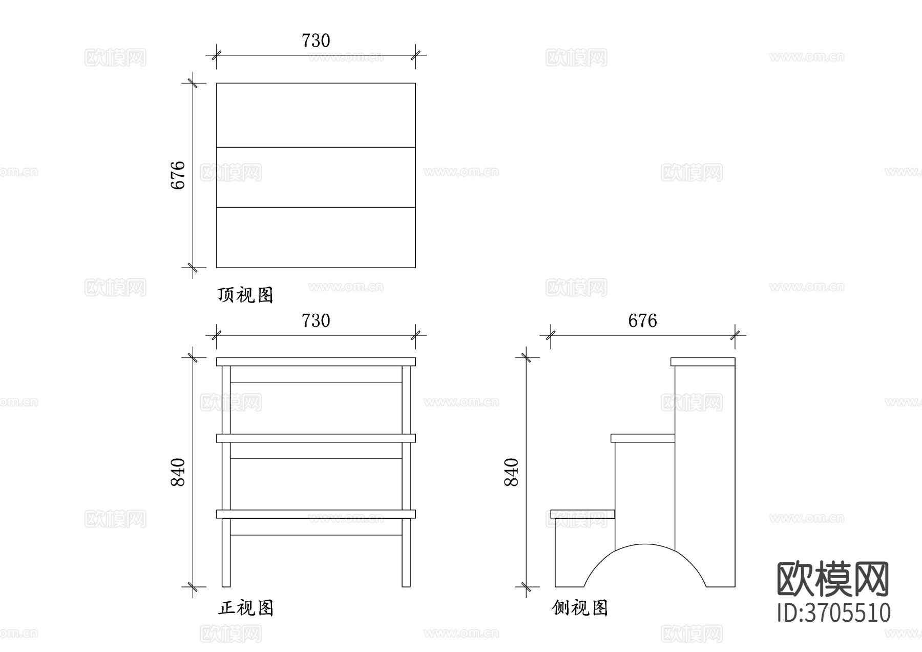 踏脚凳设计cad大样图