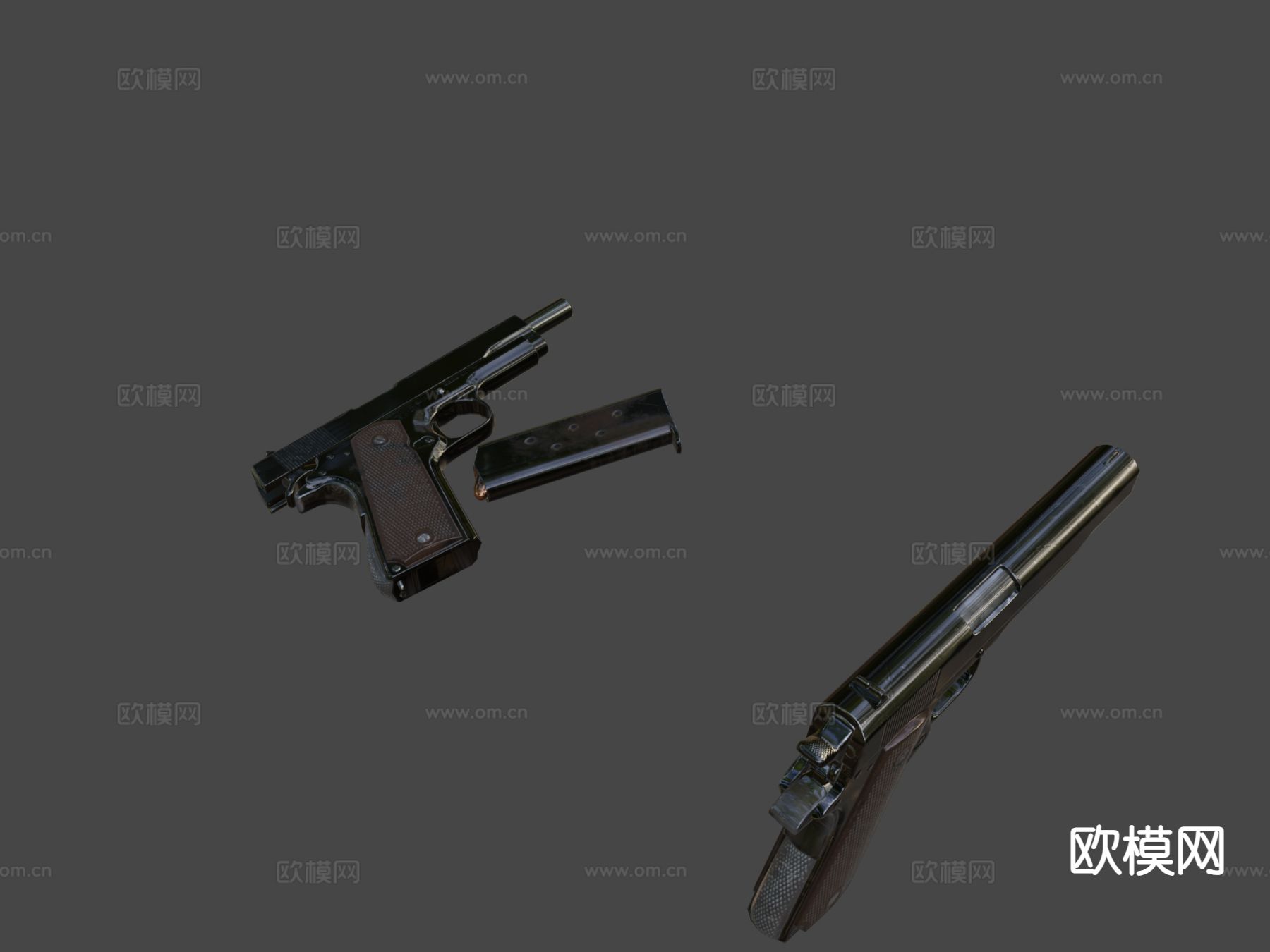 柯尔特1911A1手枪su模型下载（渲染图5）