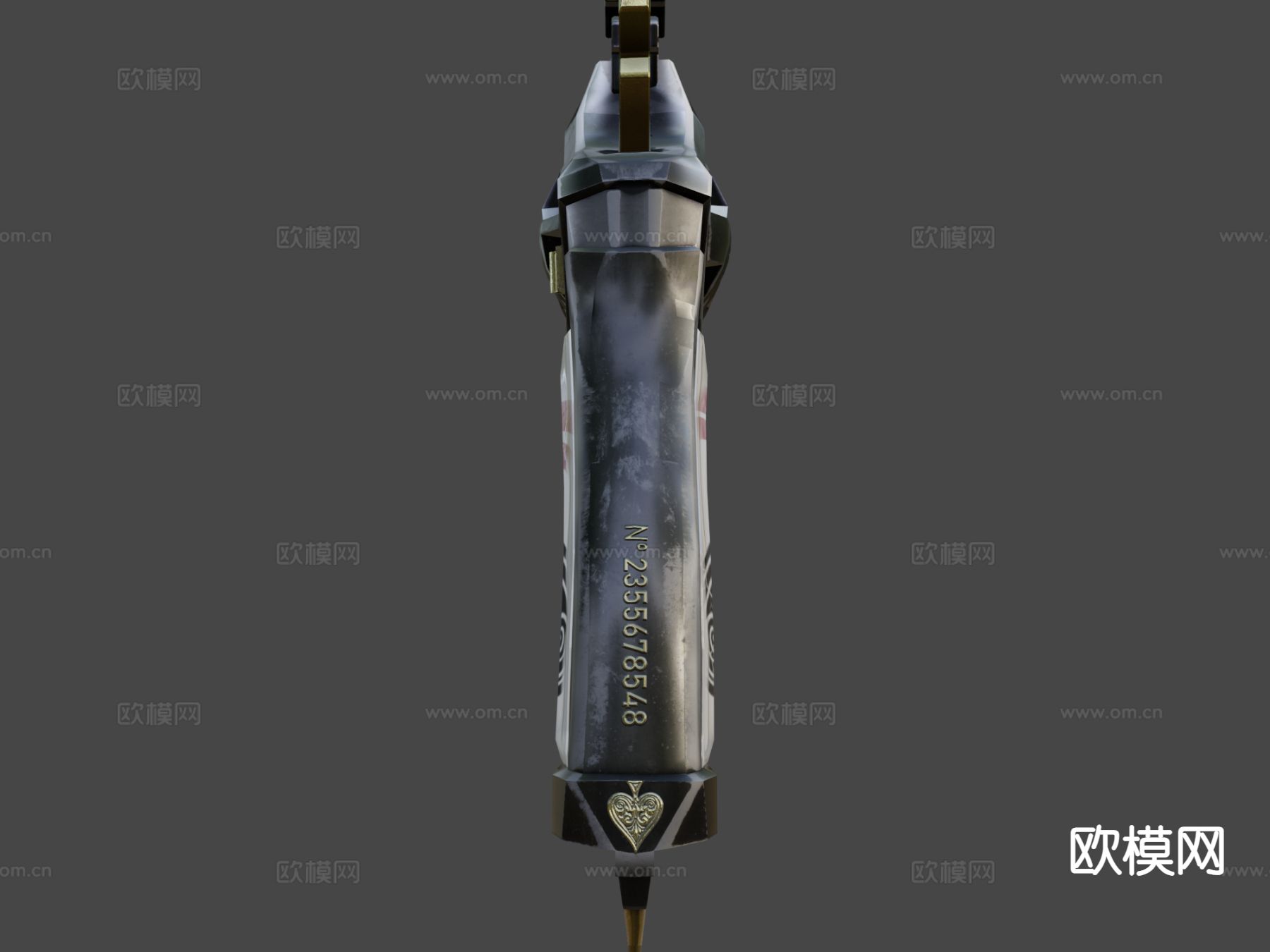 鹰嘴炮手枪 枪支 枪械su模型下载（渲染图6）