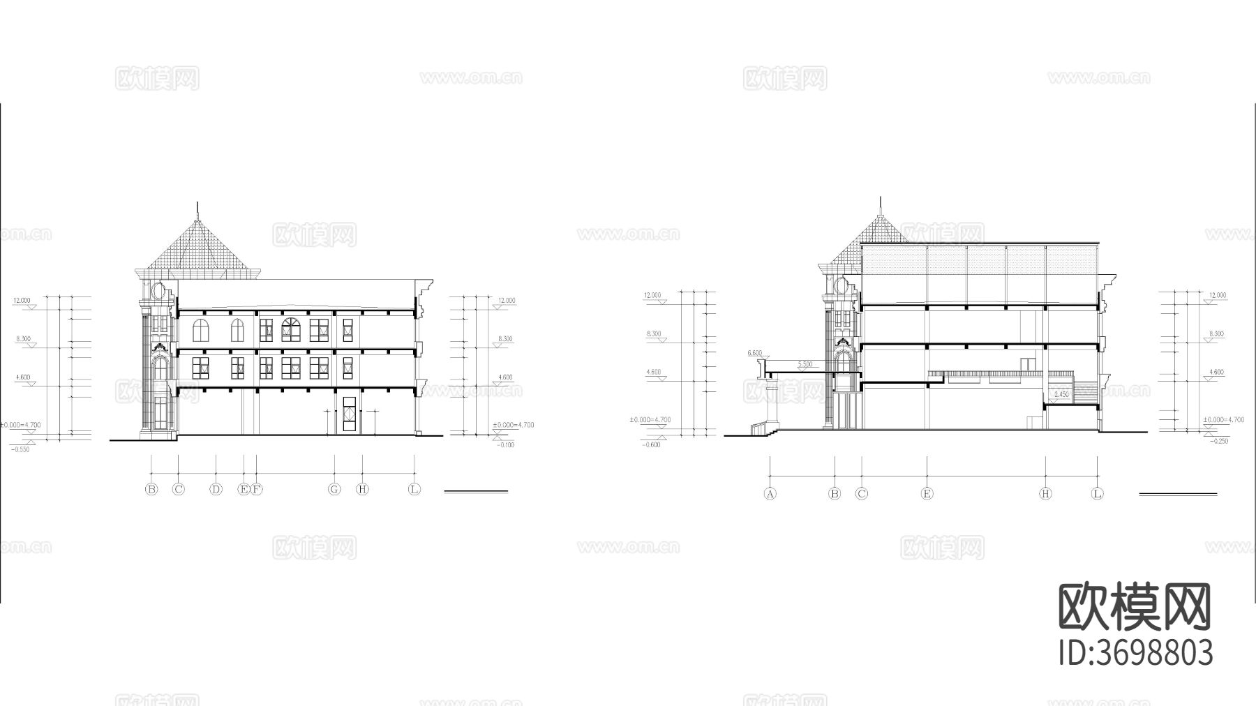 住宅公建楼 建筑楼cad施工图