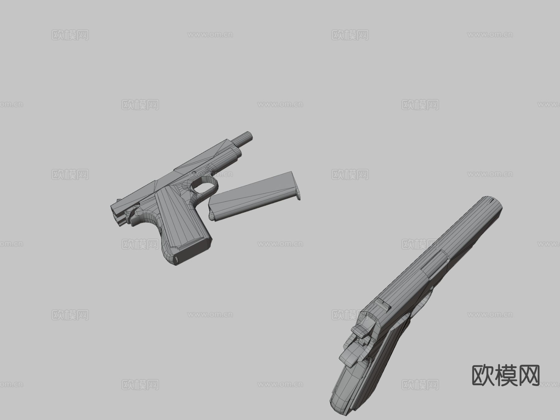 柯尔特1911A1手枪su模型下载（渲染图3）