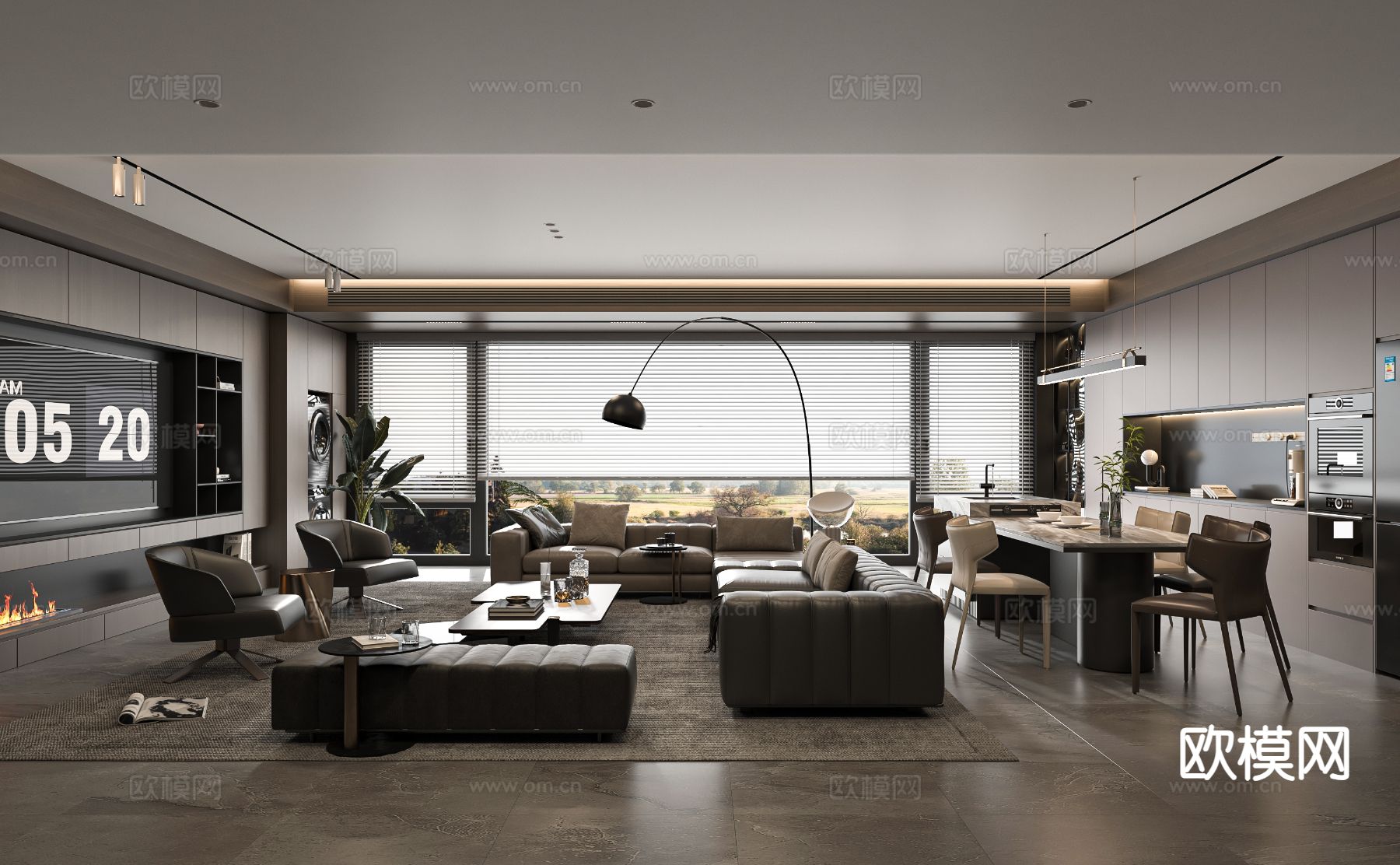 意式客餐厅3d模型下载