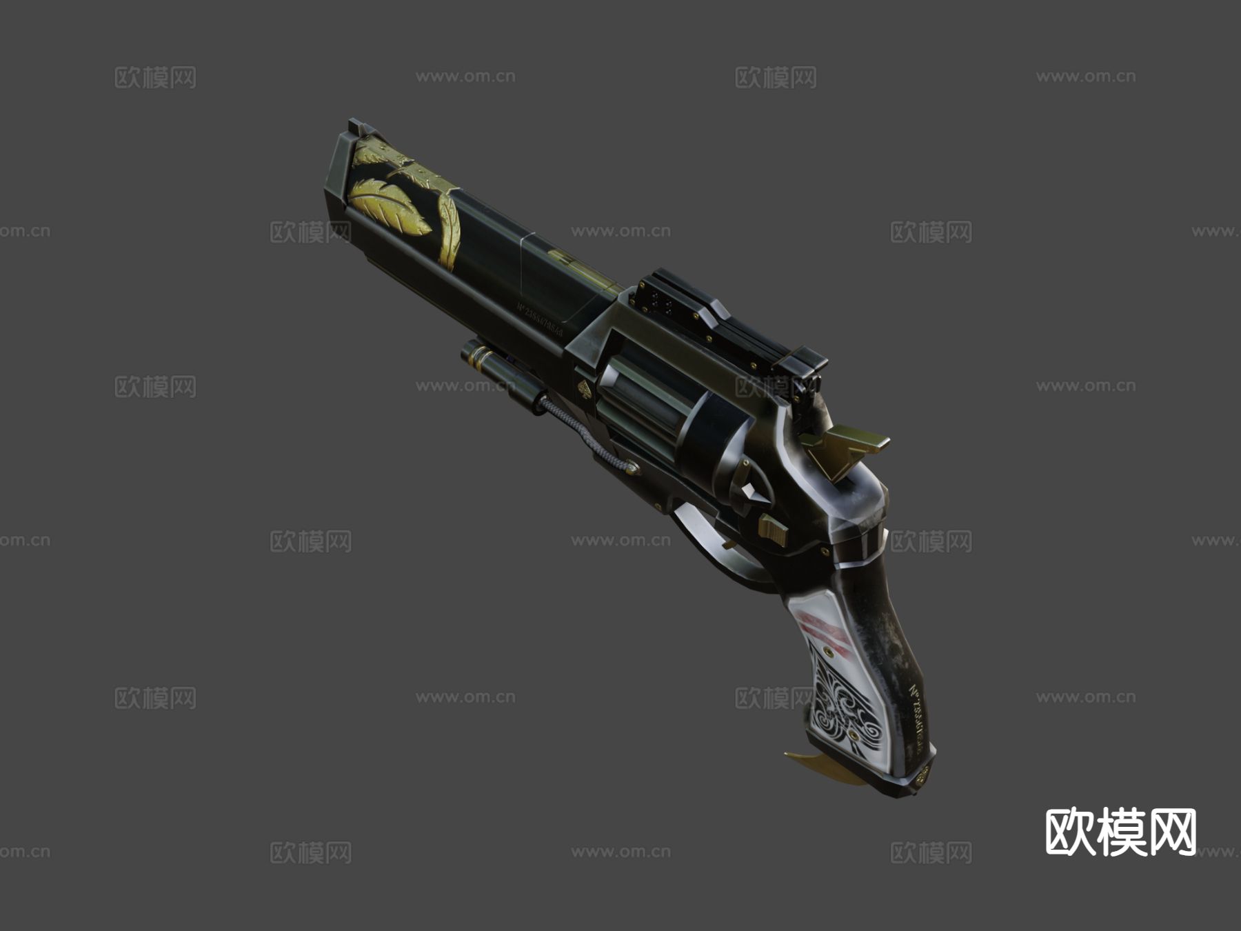 鹰嘴炮手枪 枪支 枪械su模型下载（渲染图5）