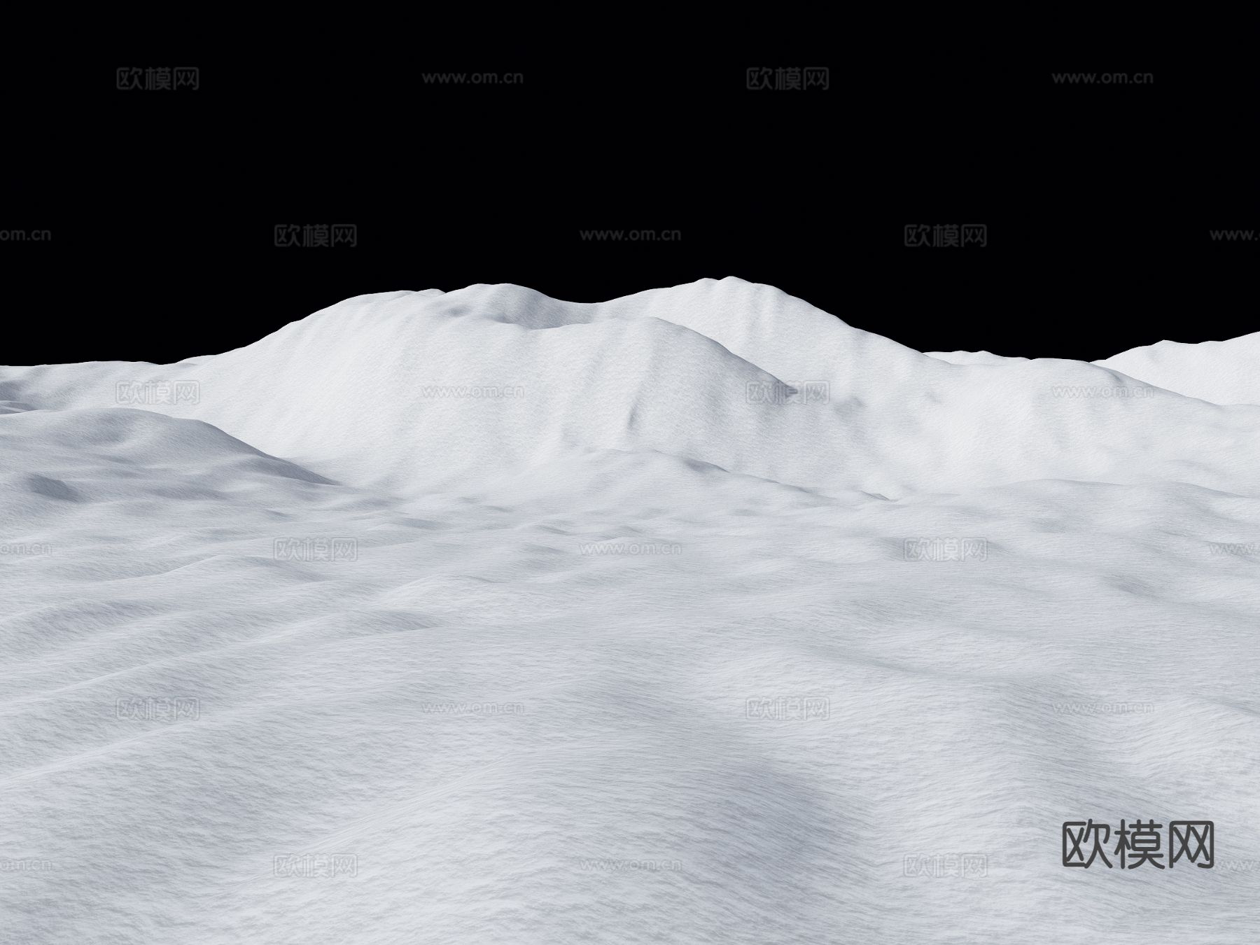 现代雪山 雪山地形 滑雪场3d模型