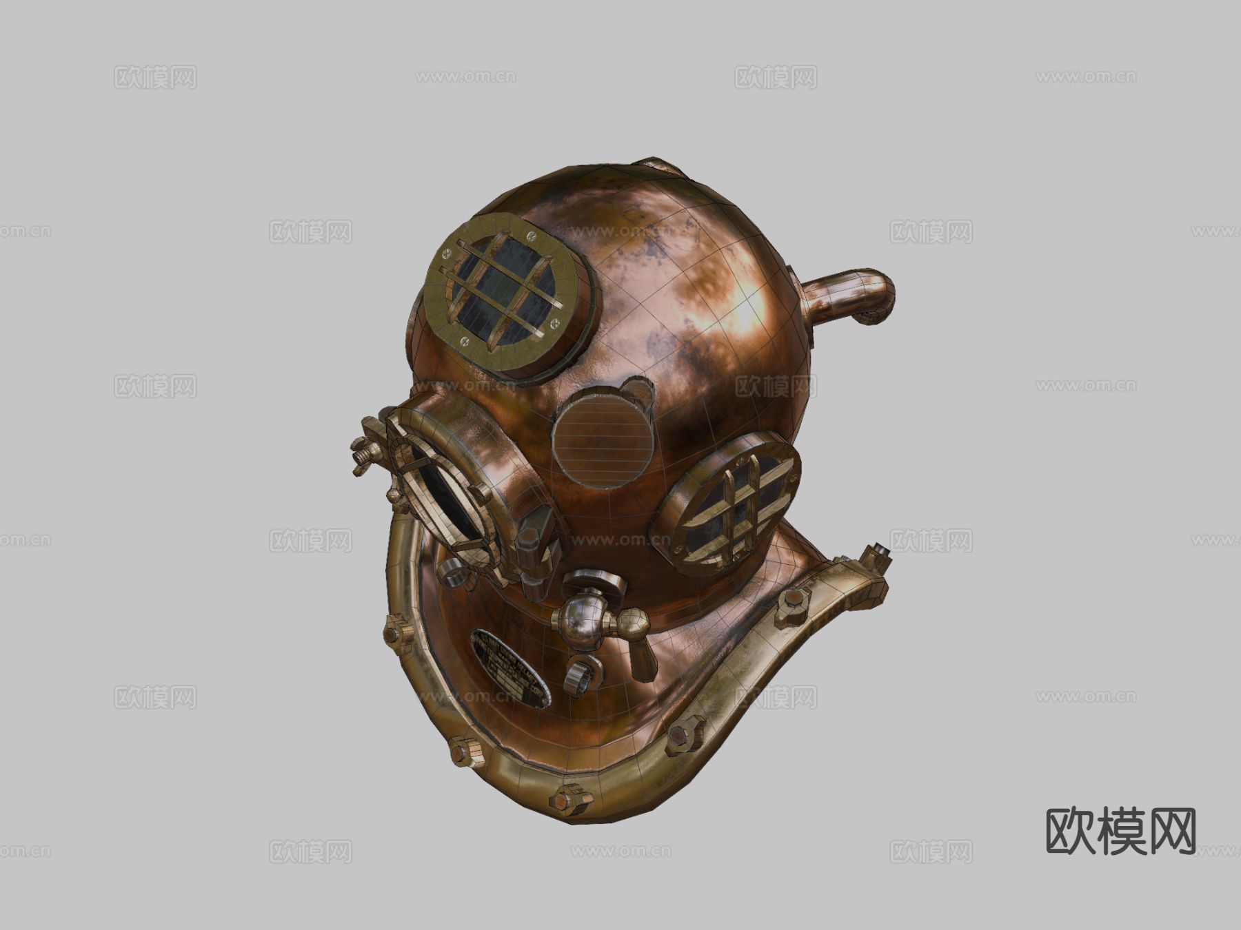 旧潜水头盔su模型下载（渲染图1）